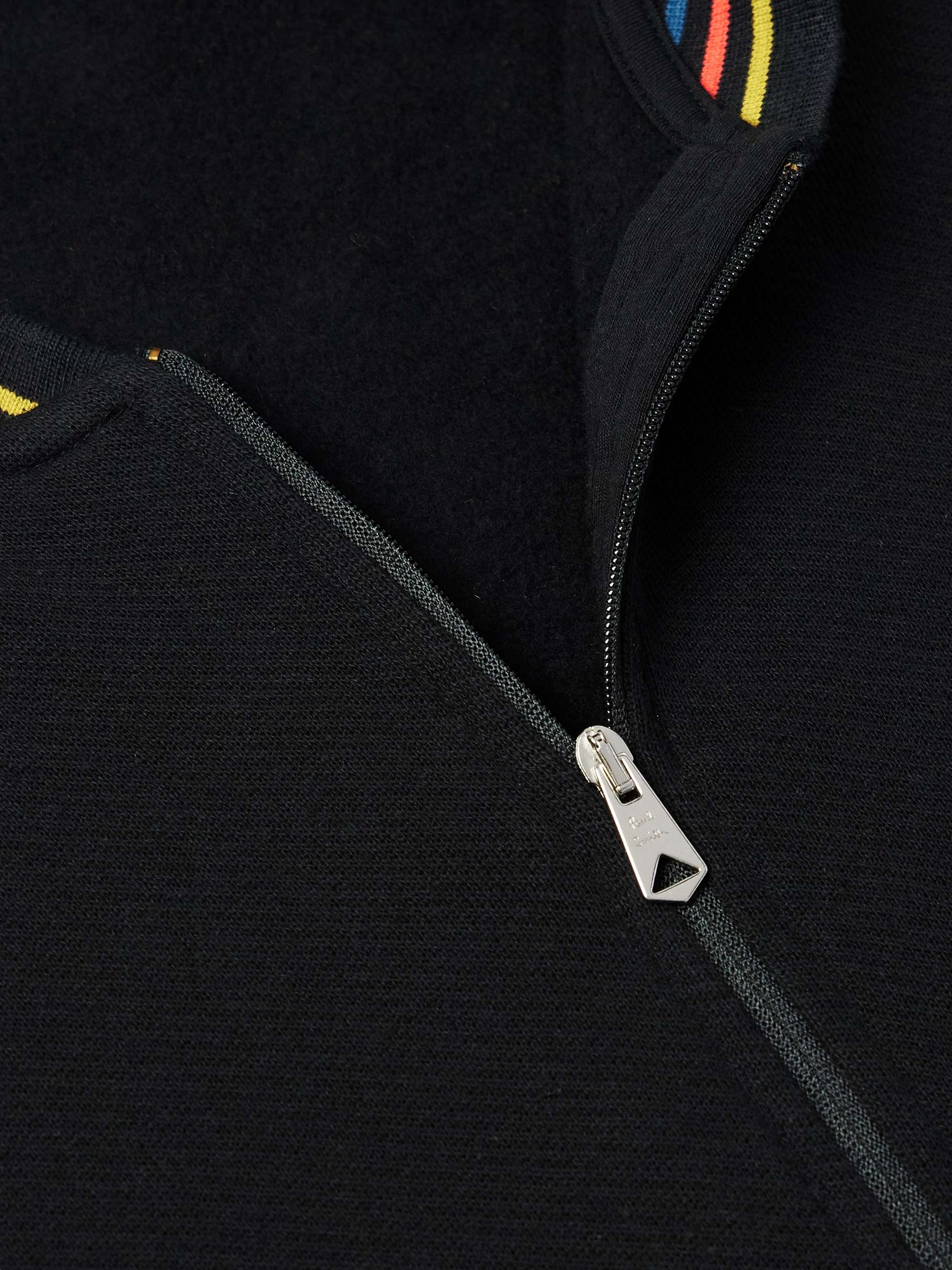 Striped Cotton-Jersey Zip-Up Sweatshirt view