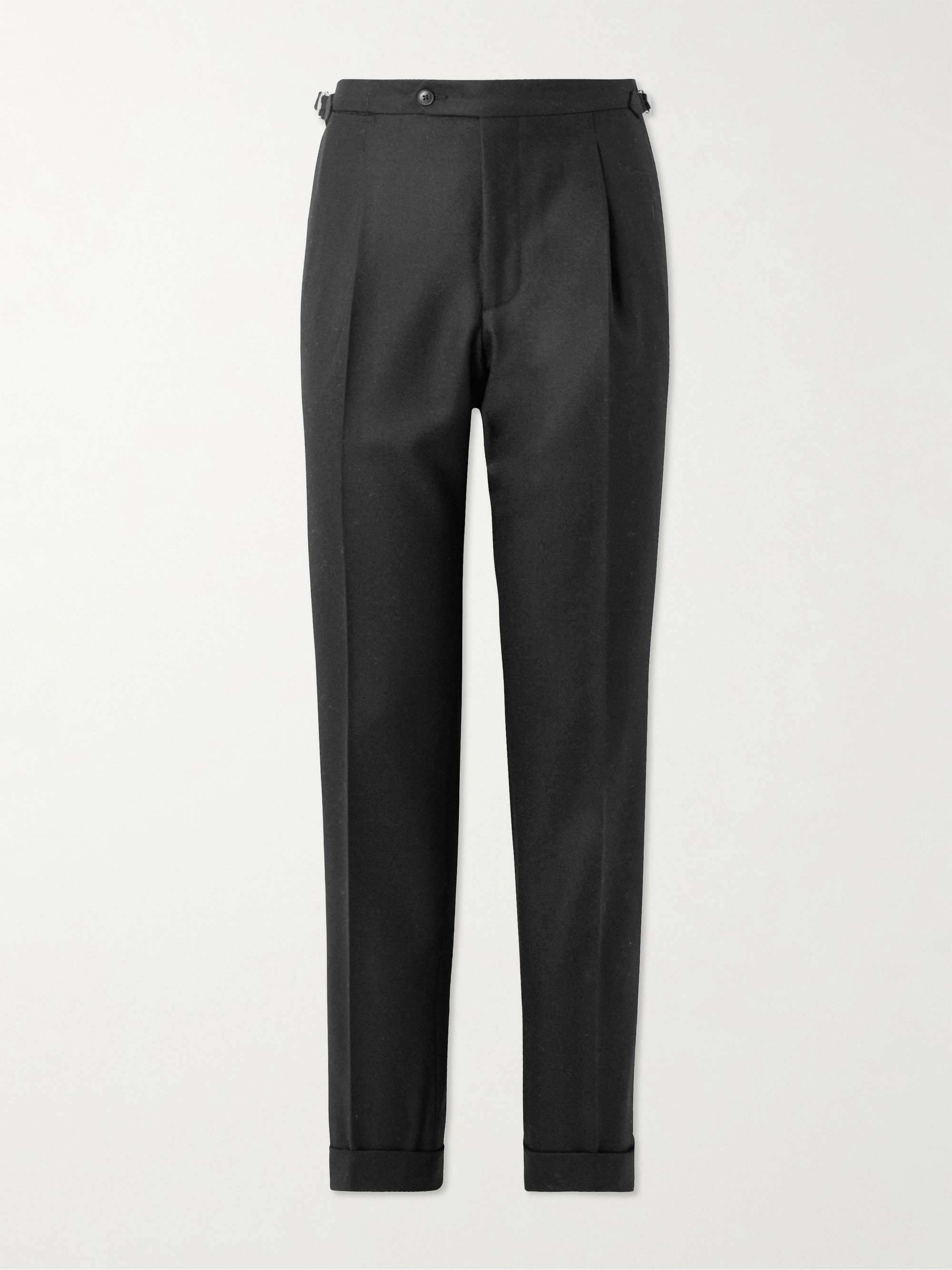 Tapered Pleated Wool-Twill Suit Trousers hero visual