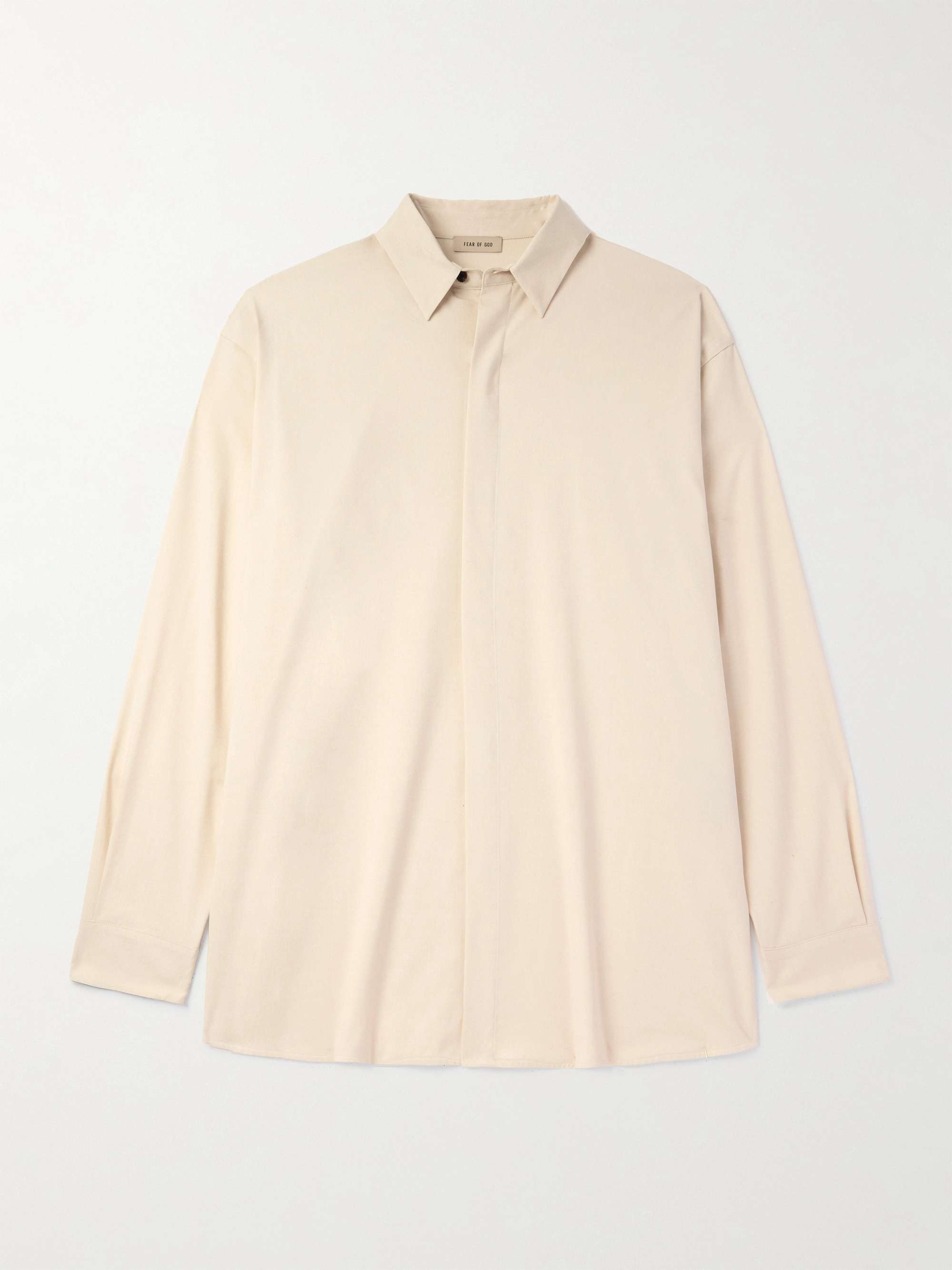 Oversized Stretch-Cotton and Wool-Blend Oxford Shirt hero visual
