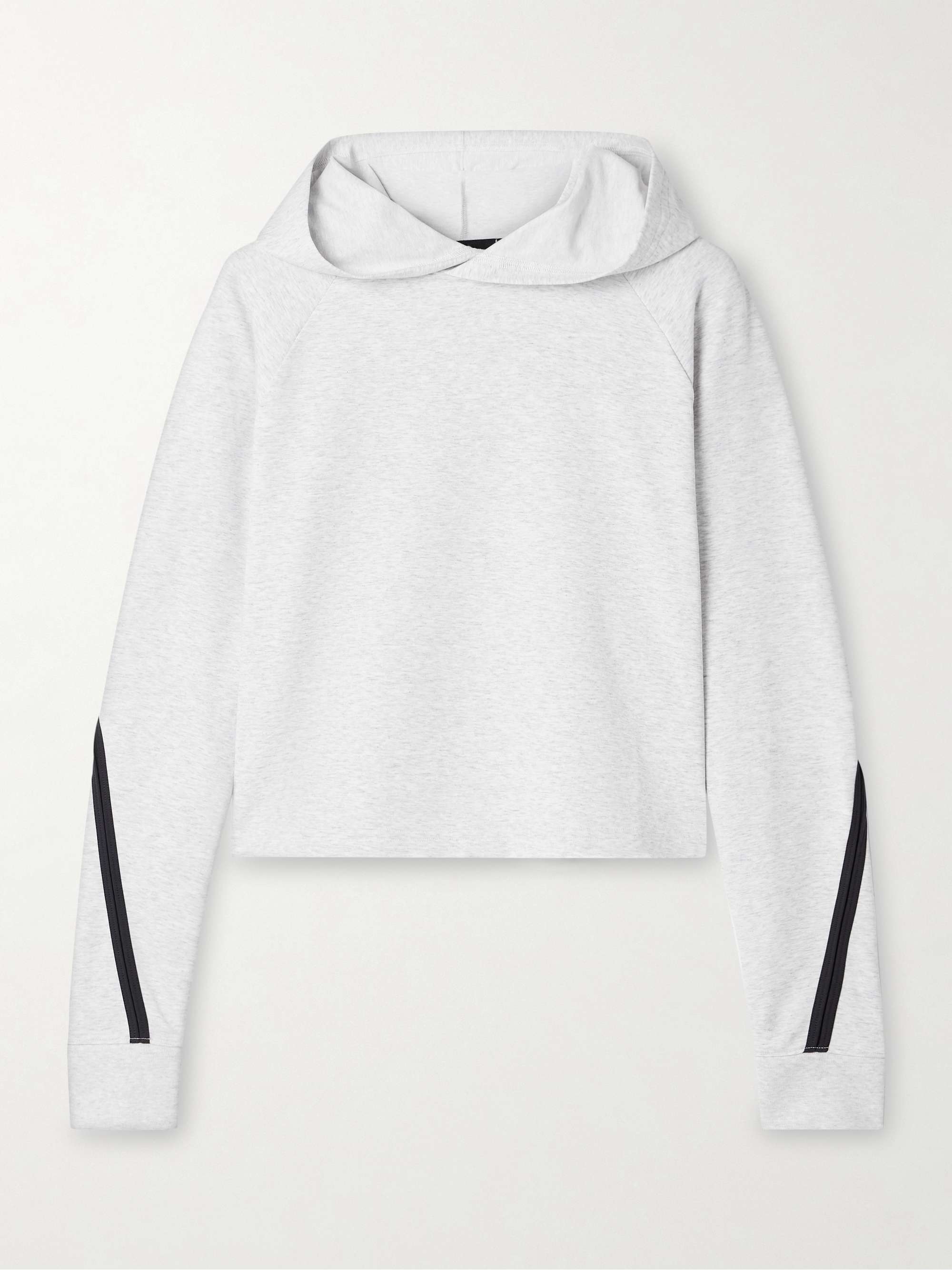Studio cropped mesh-trimmed jersey hoodie hero visual