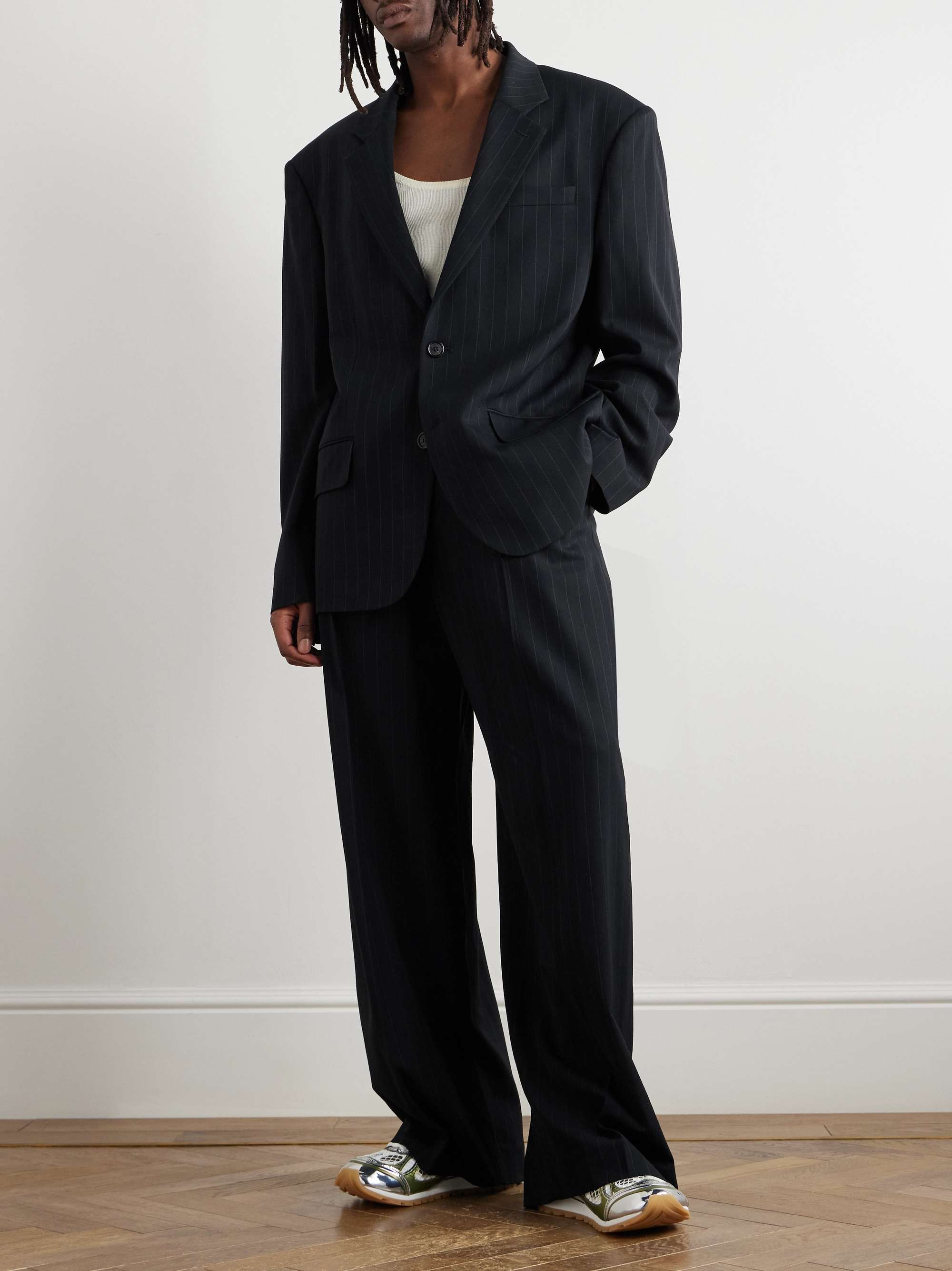 Jotam Pinstriped Woven Blazer view