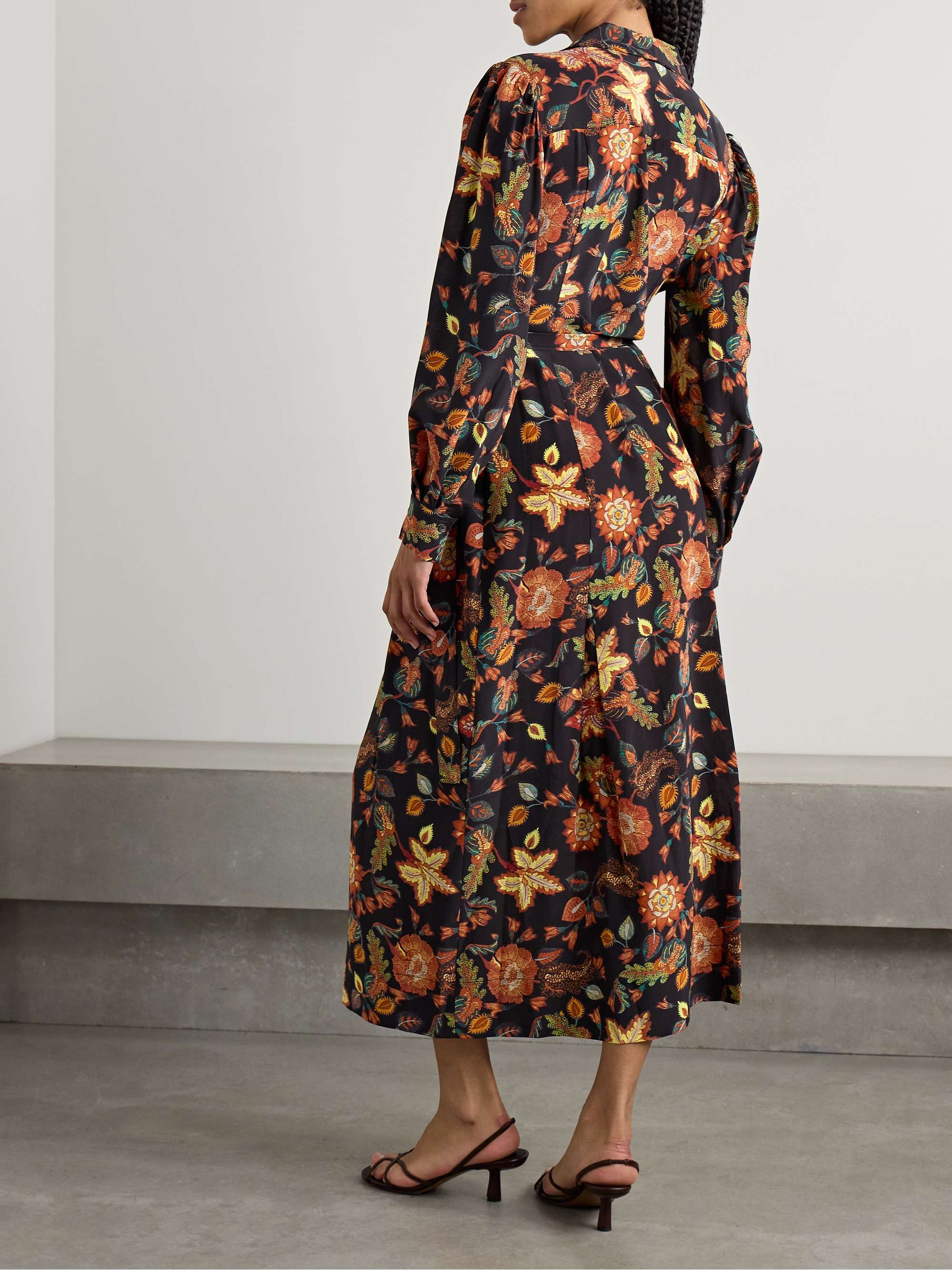 Giselle belted floral-print silk midi dress view