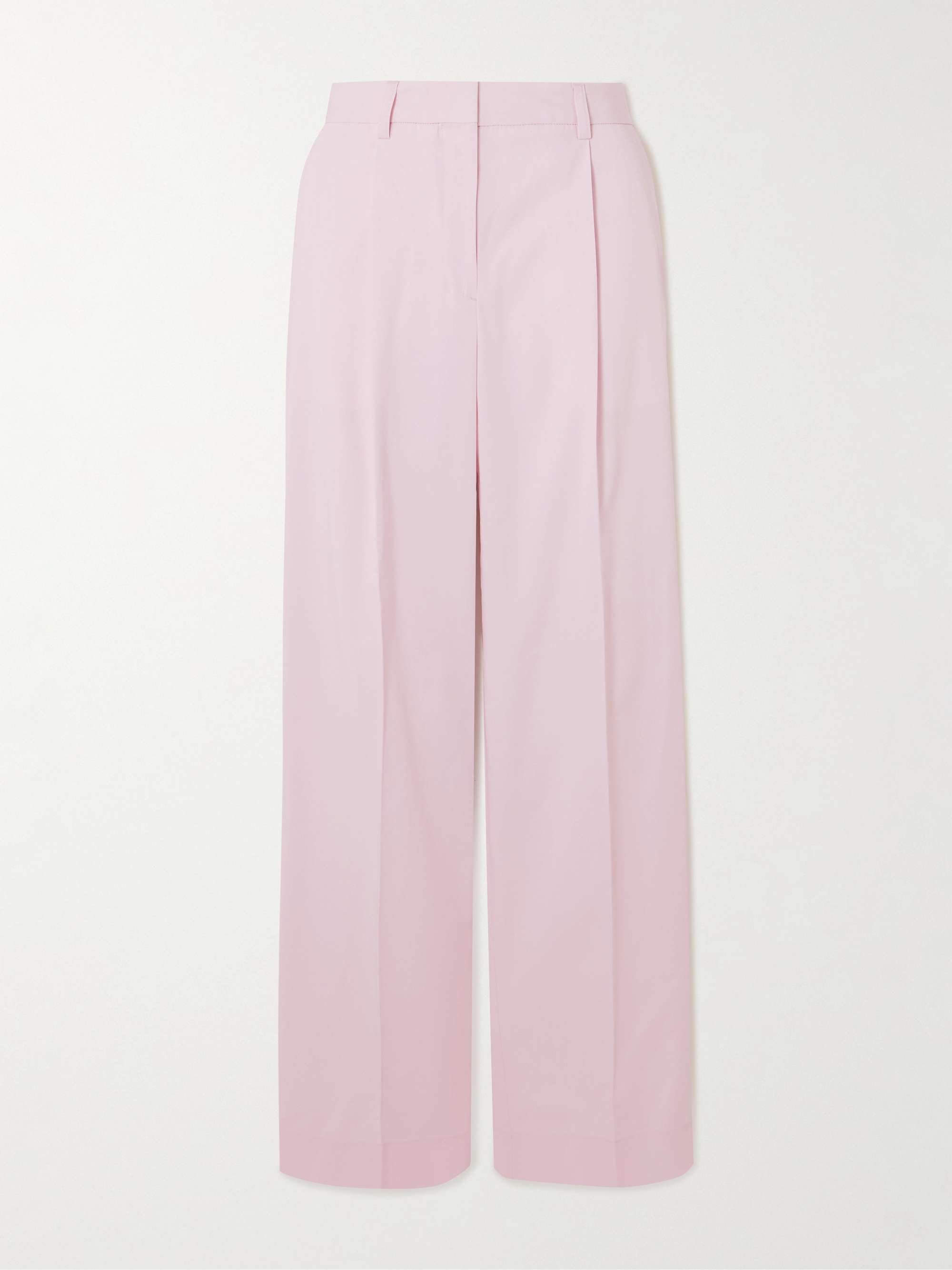 Pleated cotton wide-leg pants hero visual