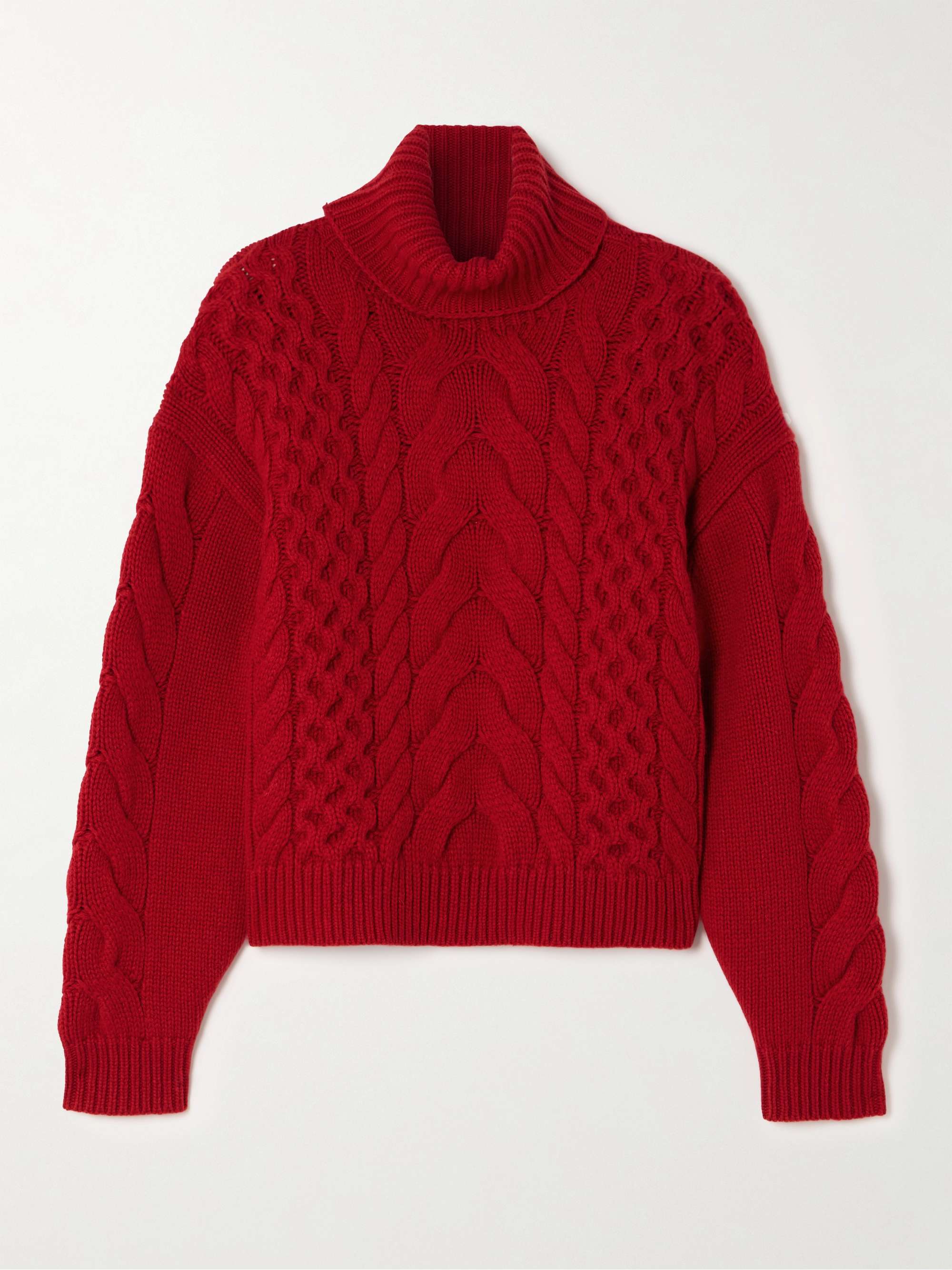 Cable-knit wool and alpaca-blend turtleneck sweater hero visual