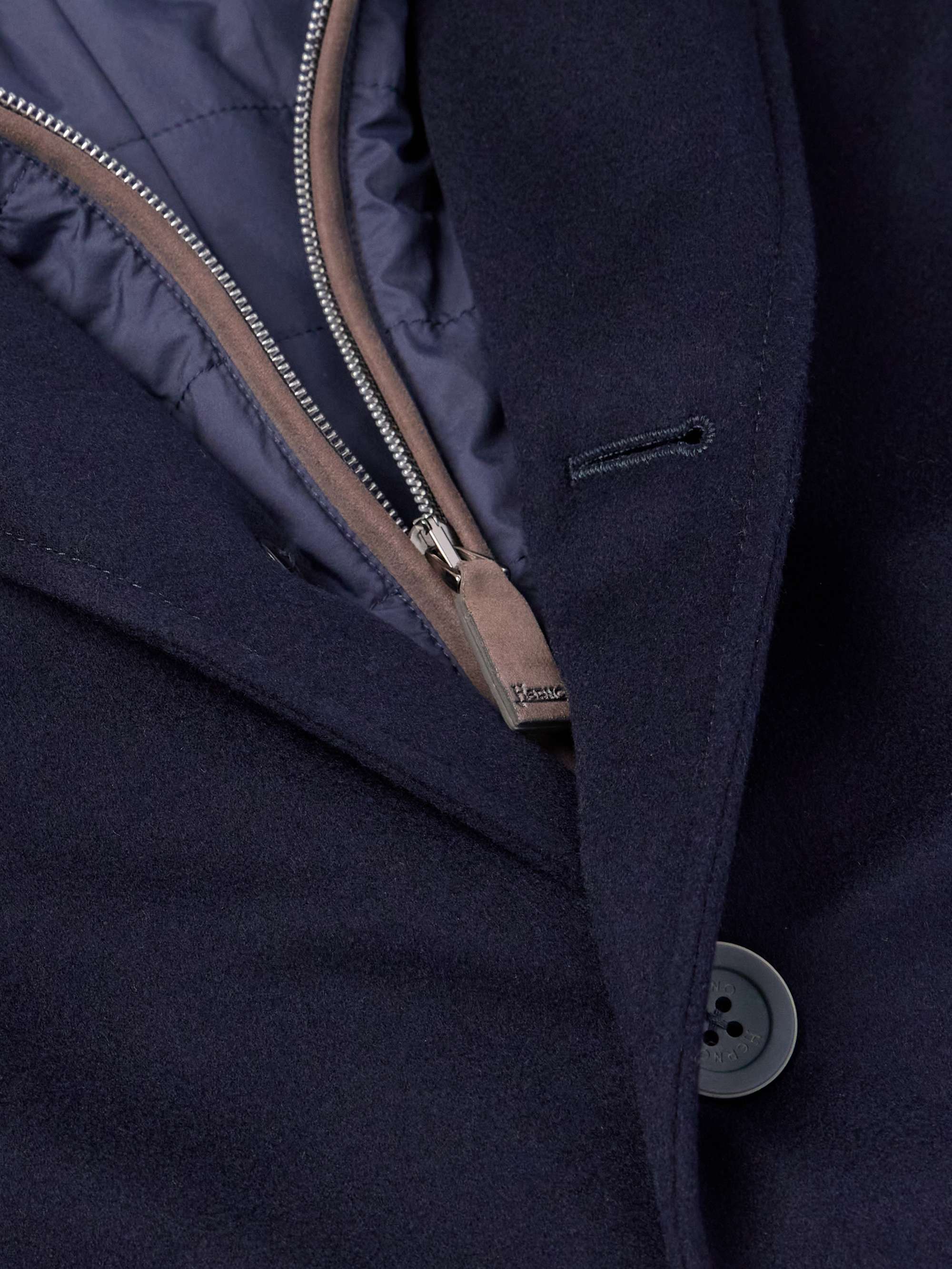 Shell-Trimmed Wool Coat with Detachable Gilet view