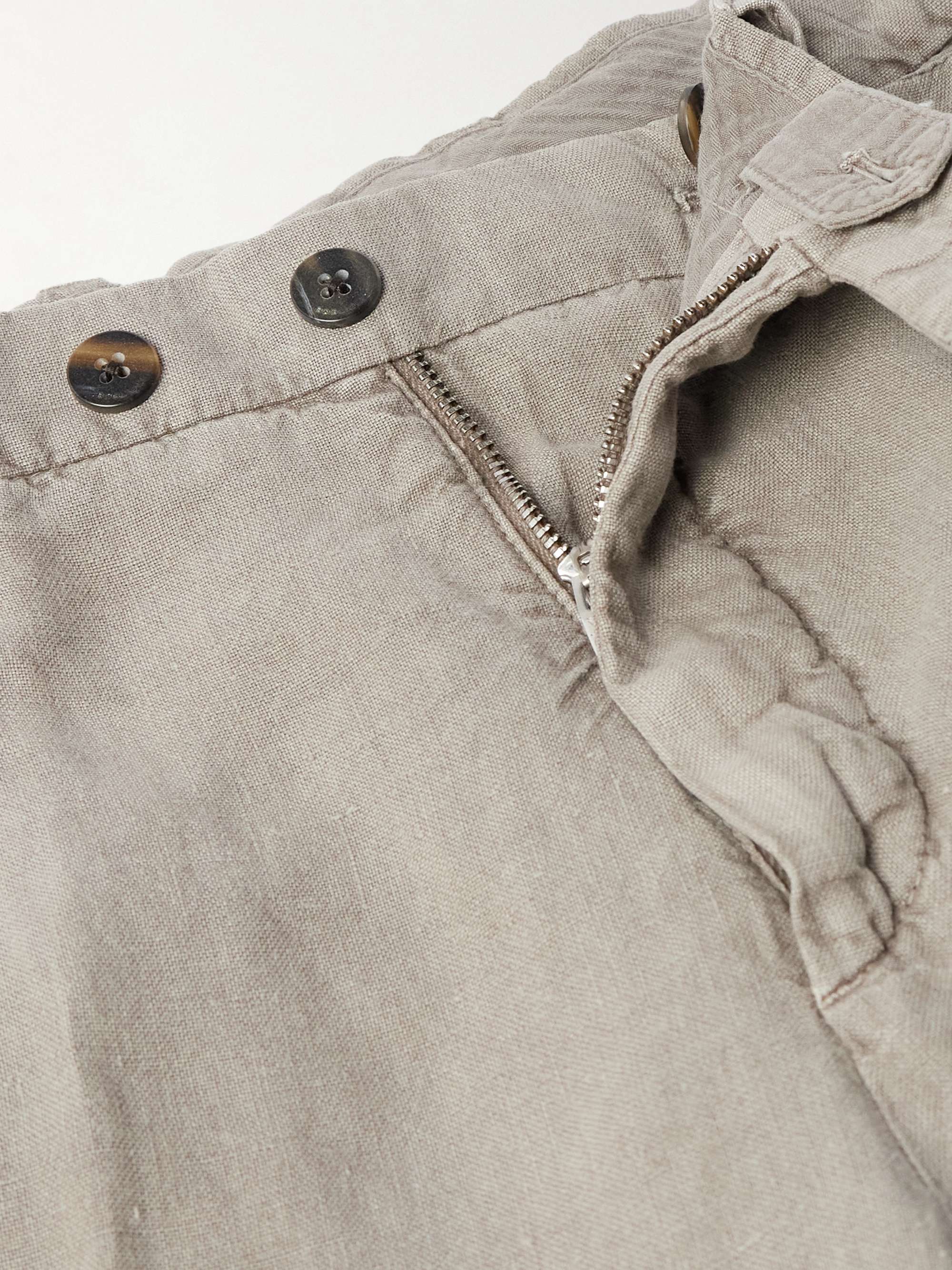 Slim-Fit Straight-Leg Garment-Dyed Linen Suit Trousers view