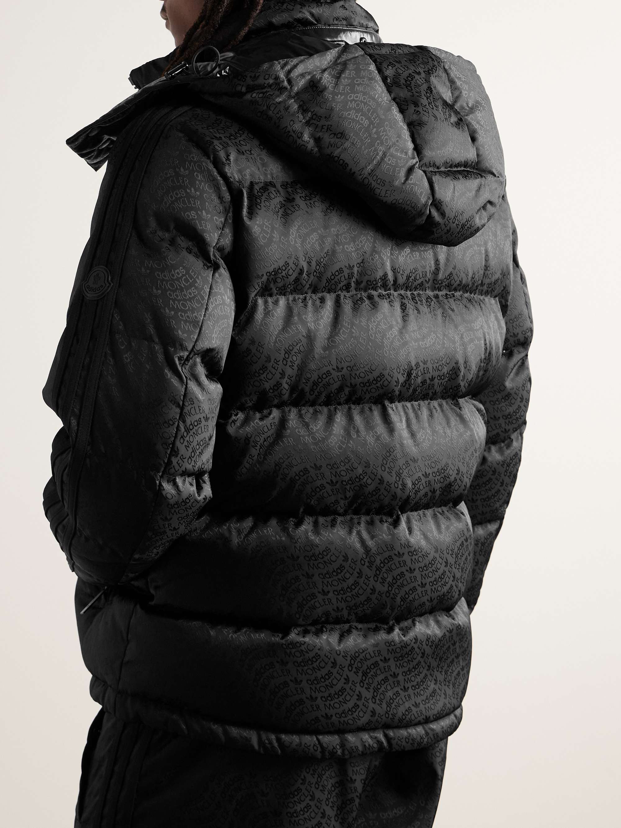 + adidas Originals Alpbach Quilted Logo-Jacquard Shell Hooded Down Jacket view