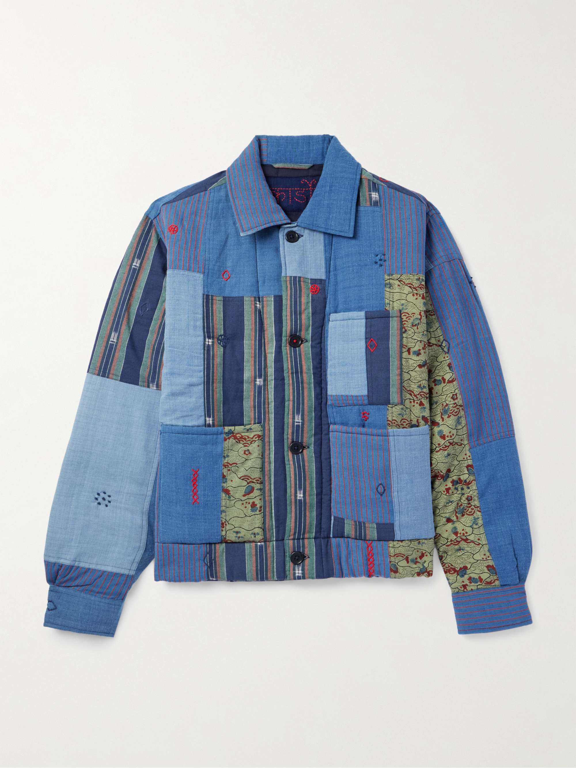 Bodhi Khadi Embroidered Patchwork Upcycled Cotton Jacket hero visual