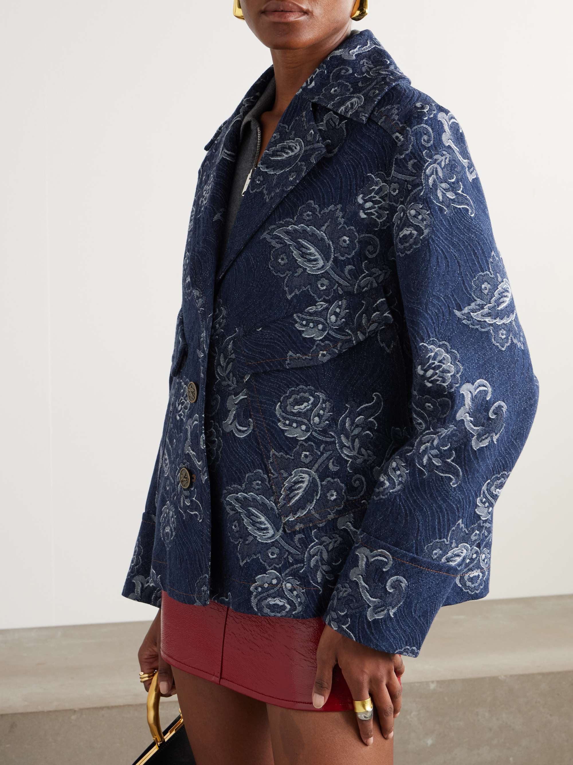 Oversized cotton-jacquard jacket view