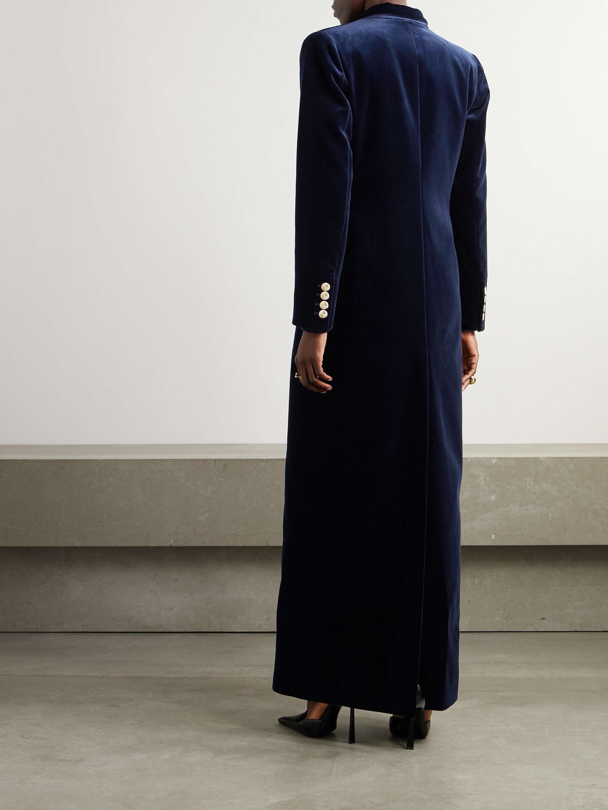 Heart double-breasted cotton-velvet coat view