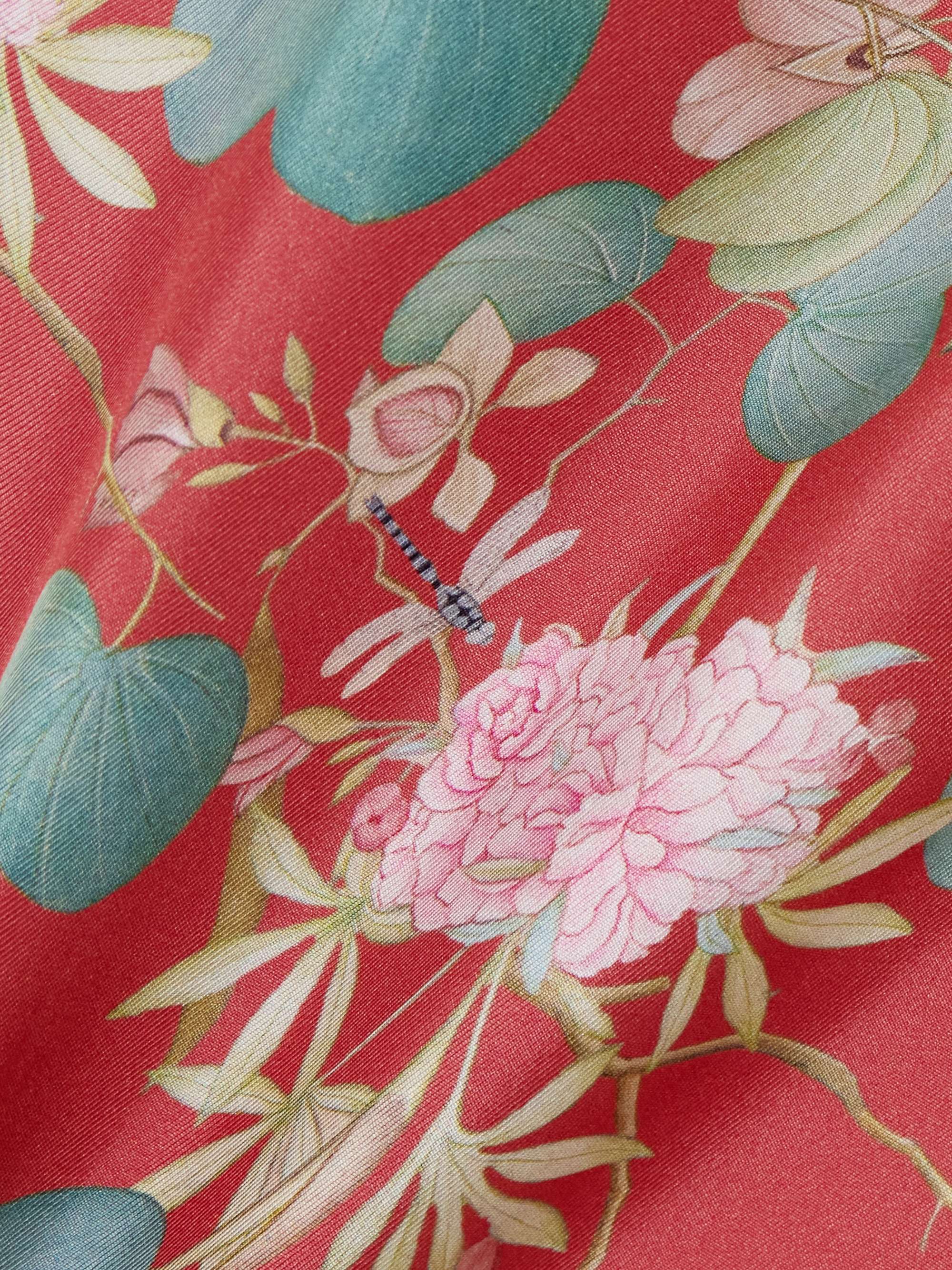 Laurelle Dragonfly floral-print silk-twill maxi skirt view
