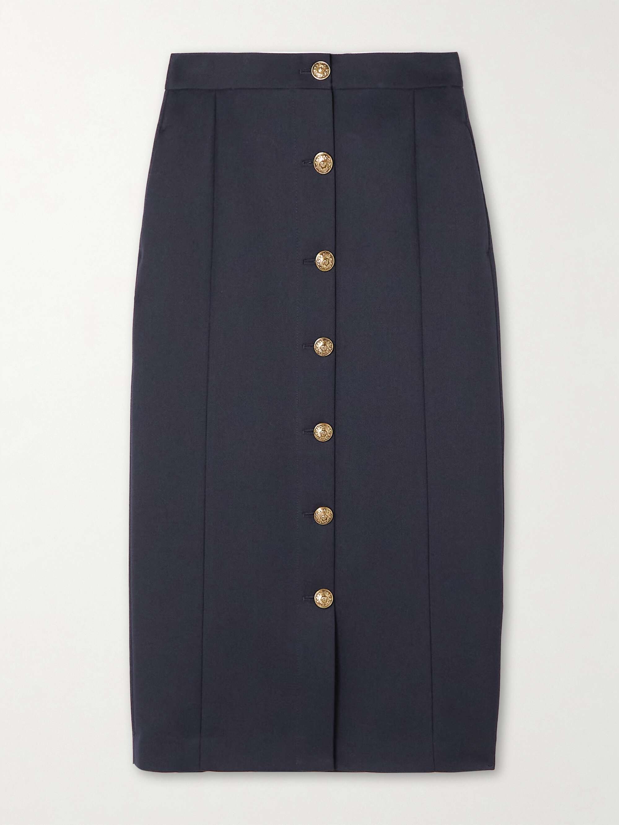Appliquéd gabardine midi skirt hero visual