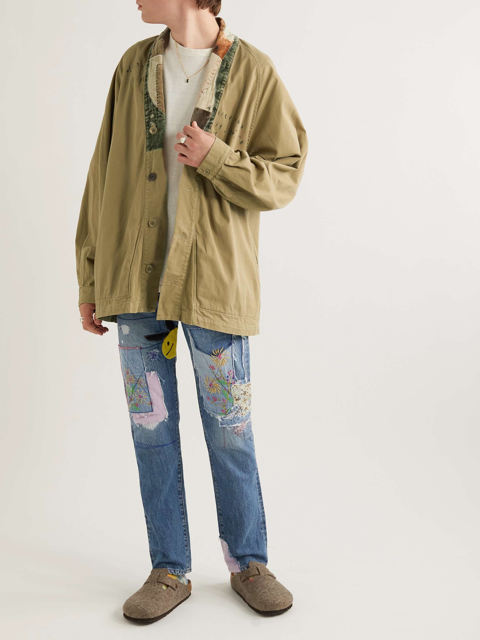 Tiger Juddbhan Corduroy-Trimmed Printed Cotton-Twill Shirt view