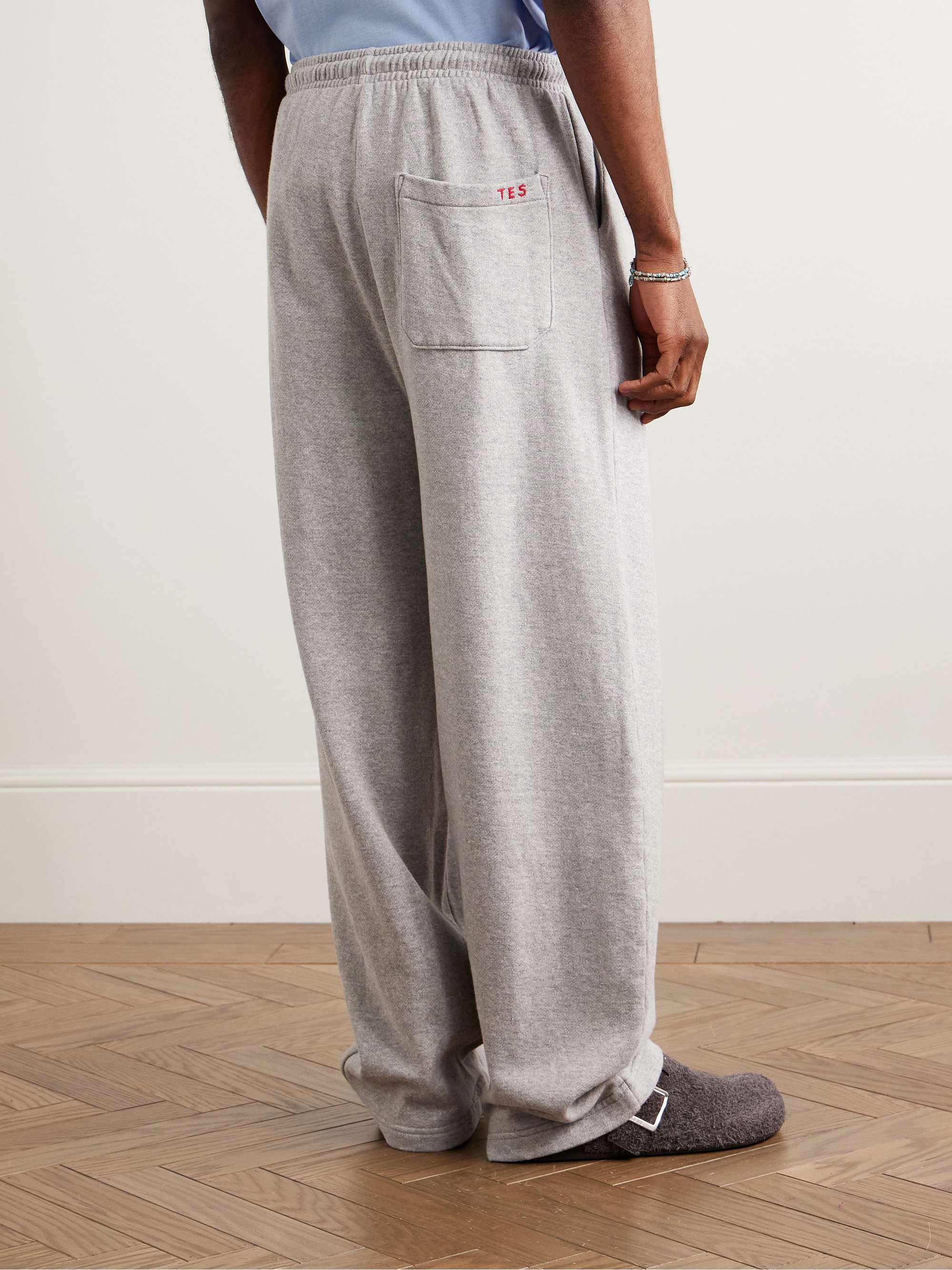 Daily Wide-Leg Cotton and Cashmere-Blend Jersey Sweatpants view