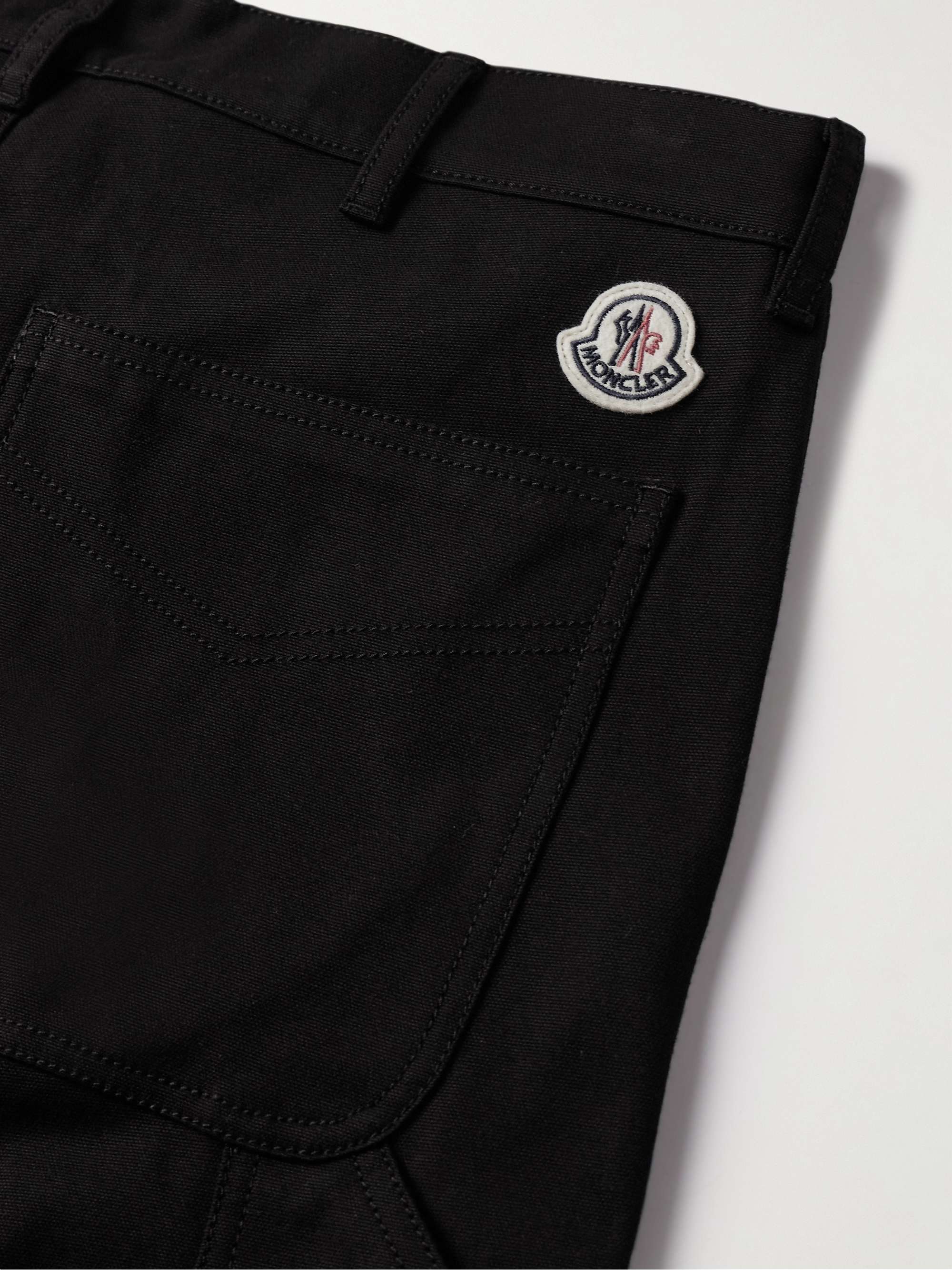 Straight-Leg Logo-Appliquéd Cotton-Blend Canvas Trousers view