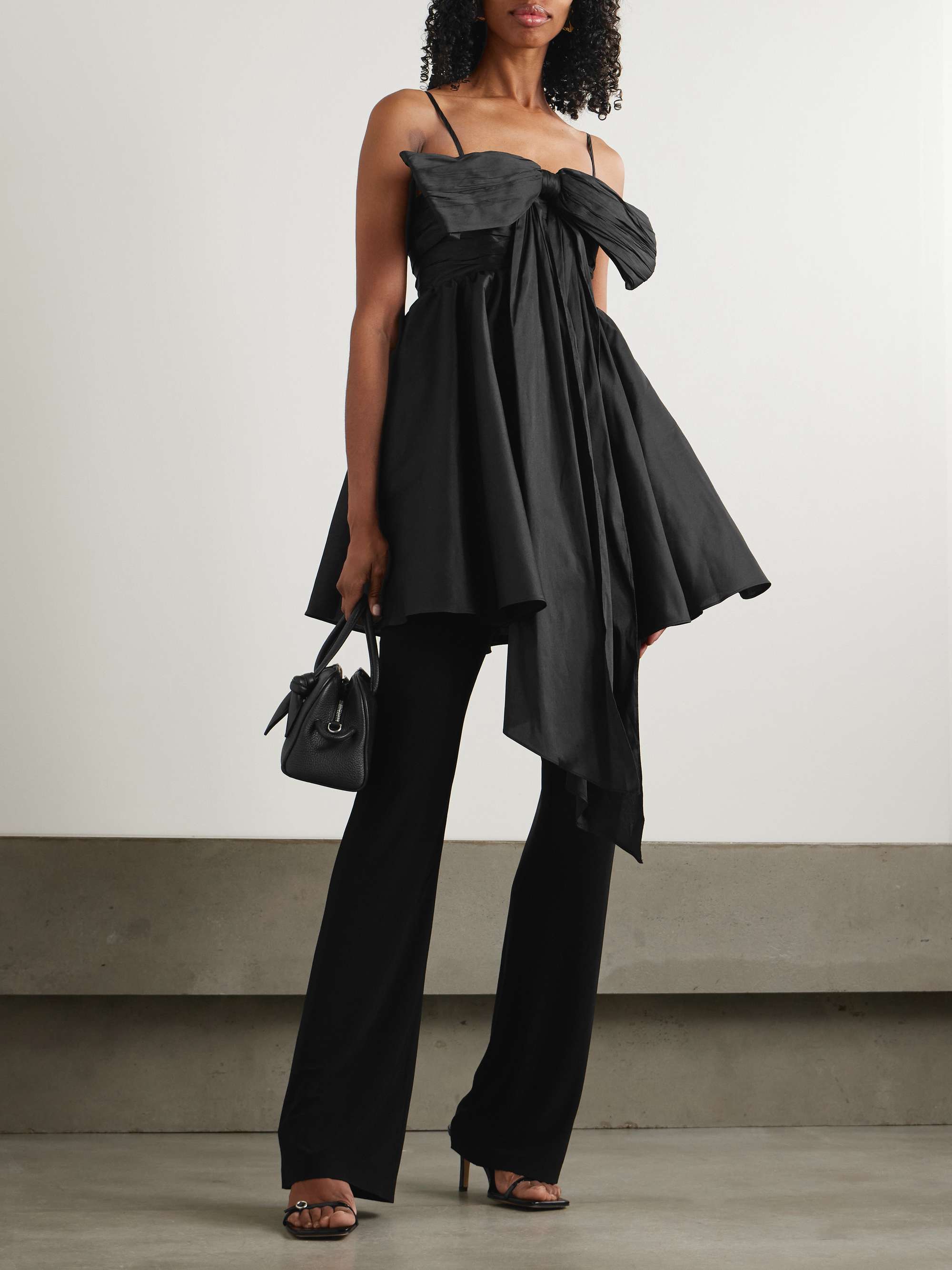 Scarlett bow-detailed satin-crepe mini dress view