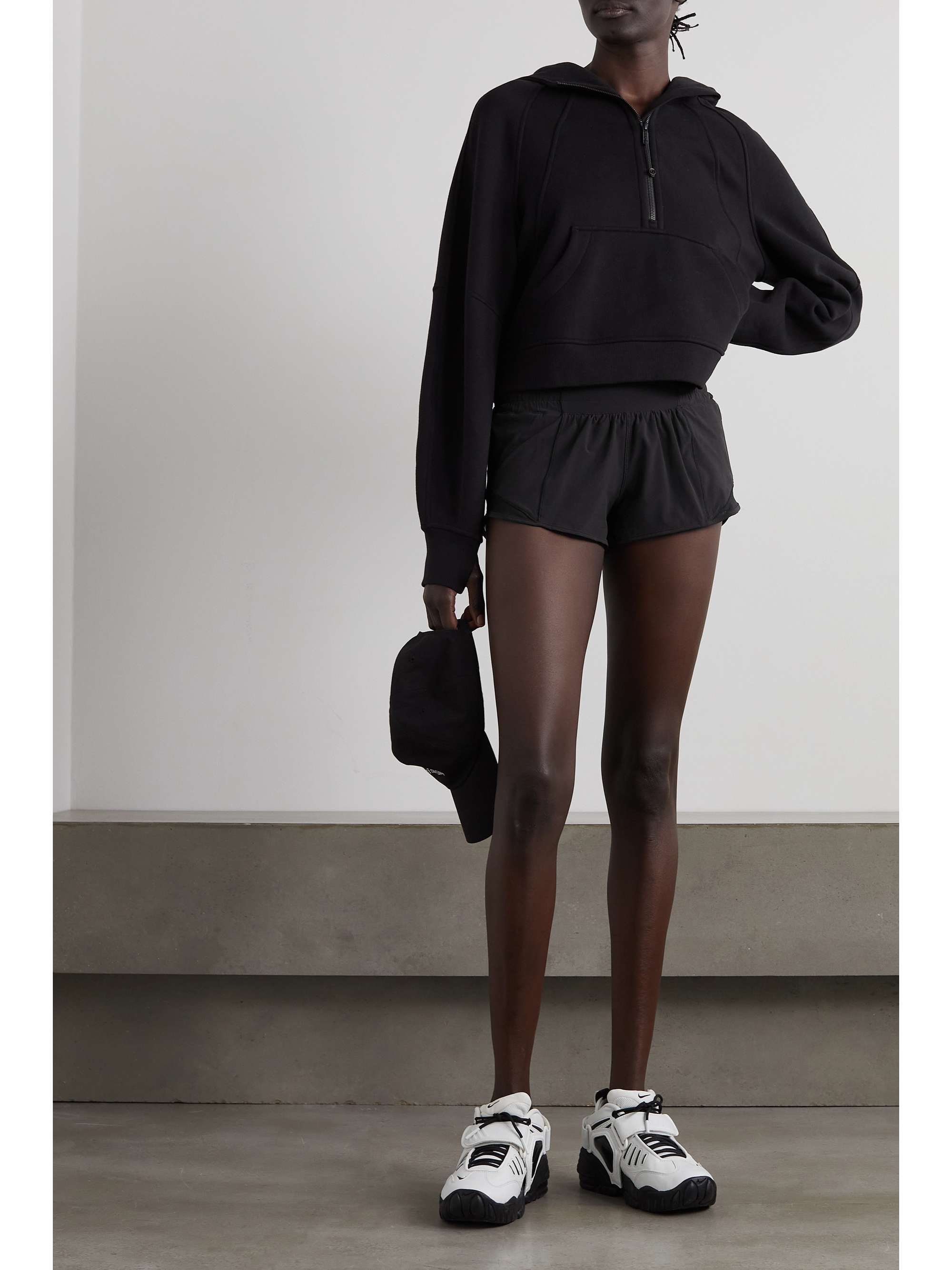 Hotty Hot low-rise mesh-paneled stretch recycled-Swift shorts view