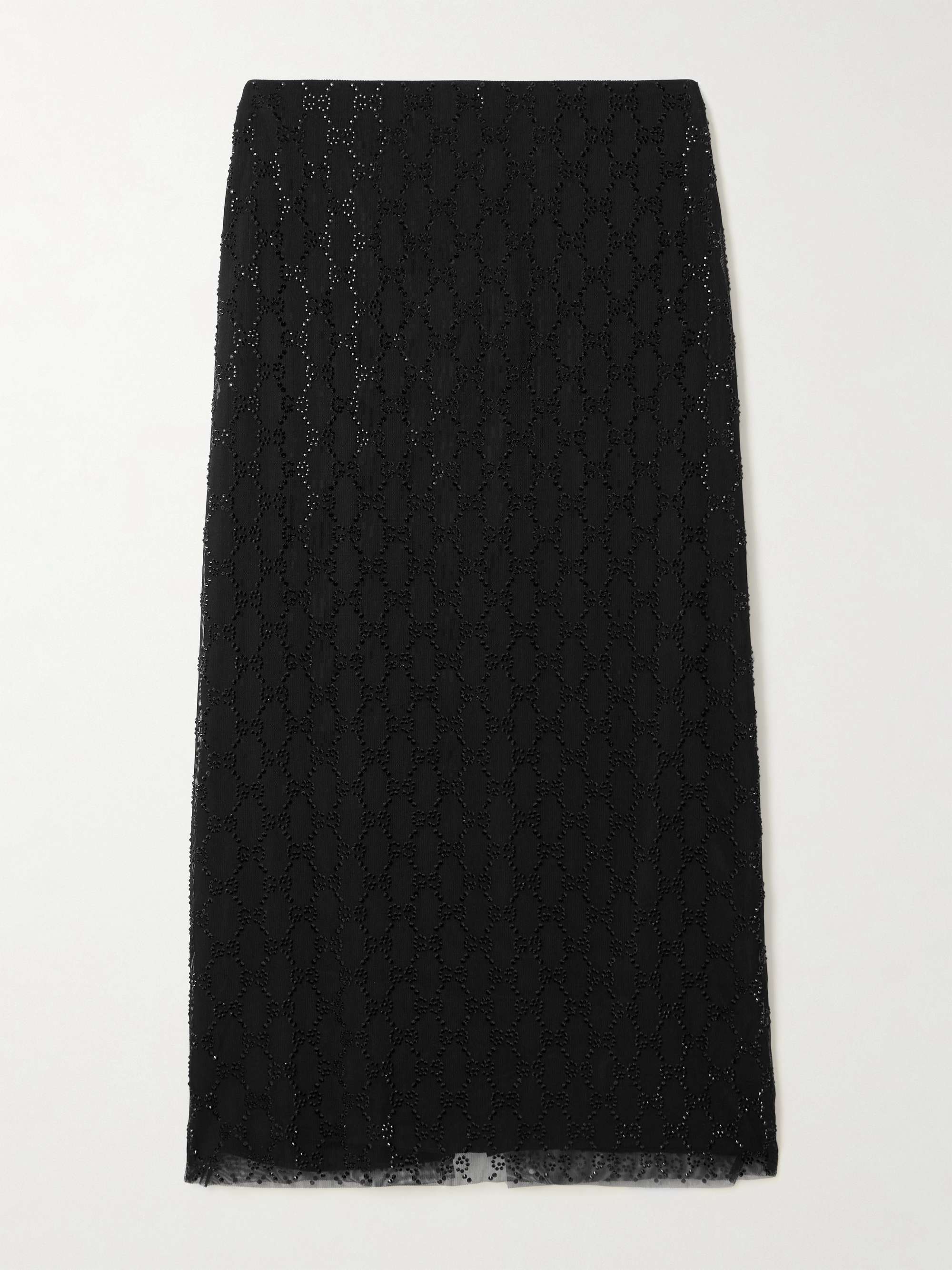 Crystal-embellished tulle midi skirt hero visual