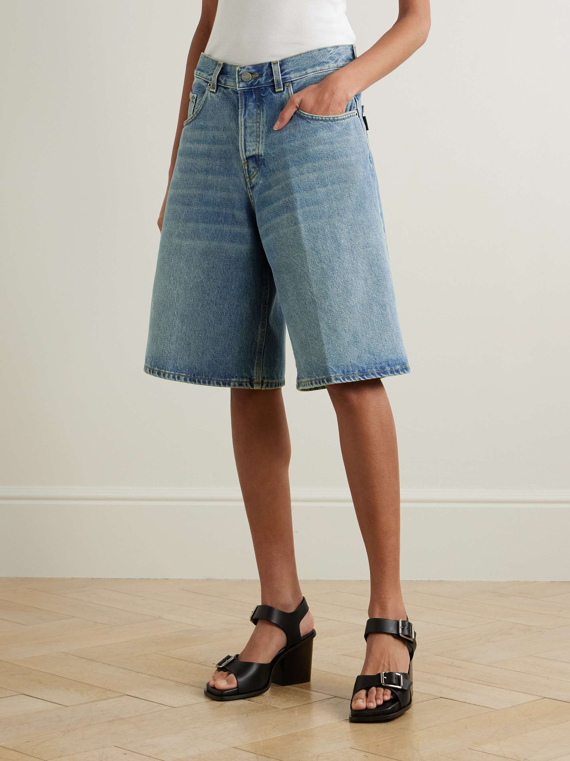 Becky denim shorts view