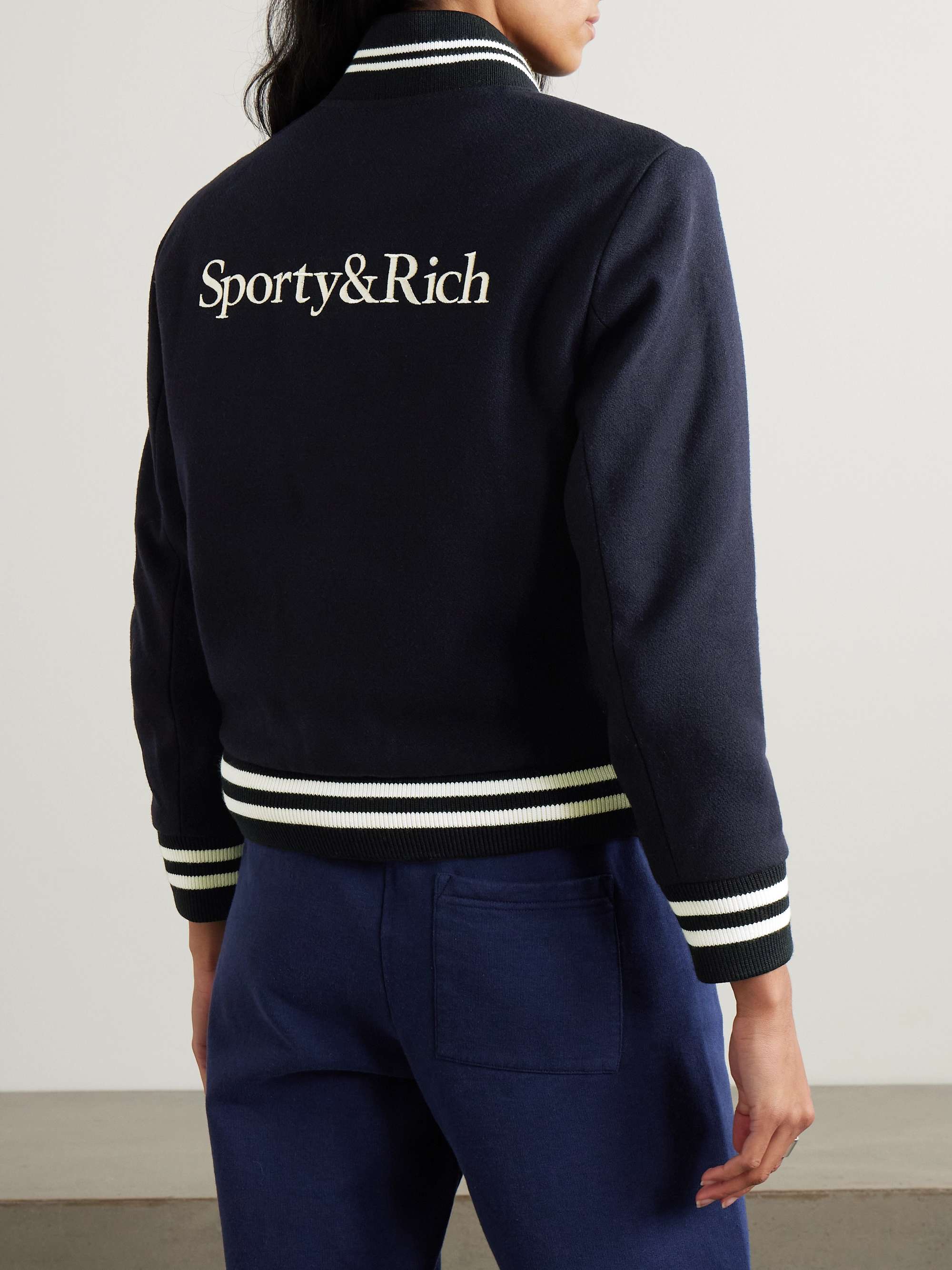 + '47 & The New York Yankees embroidered striped wool-blend varsity jacket view