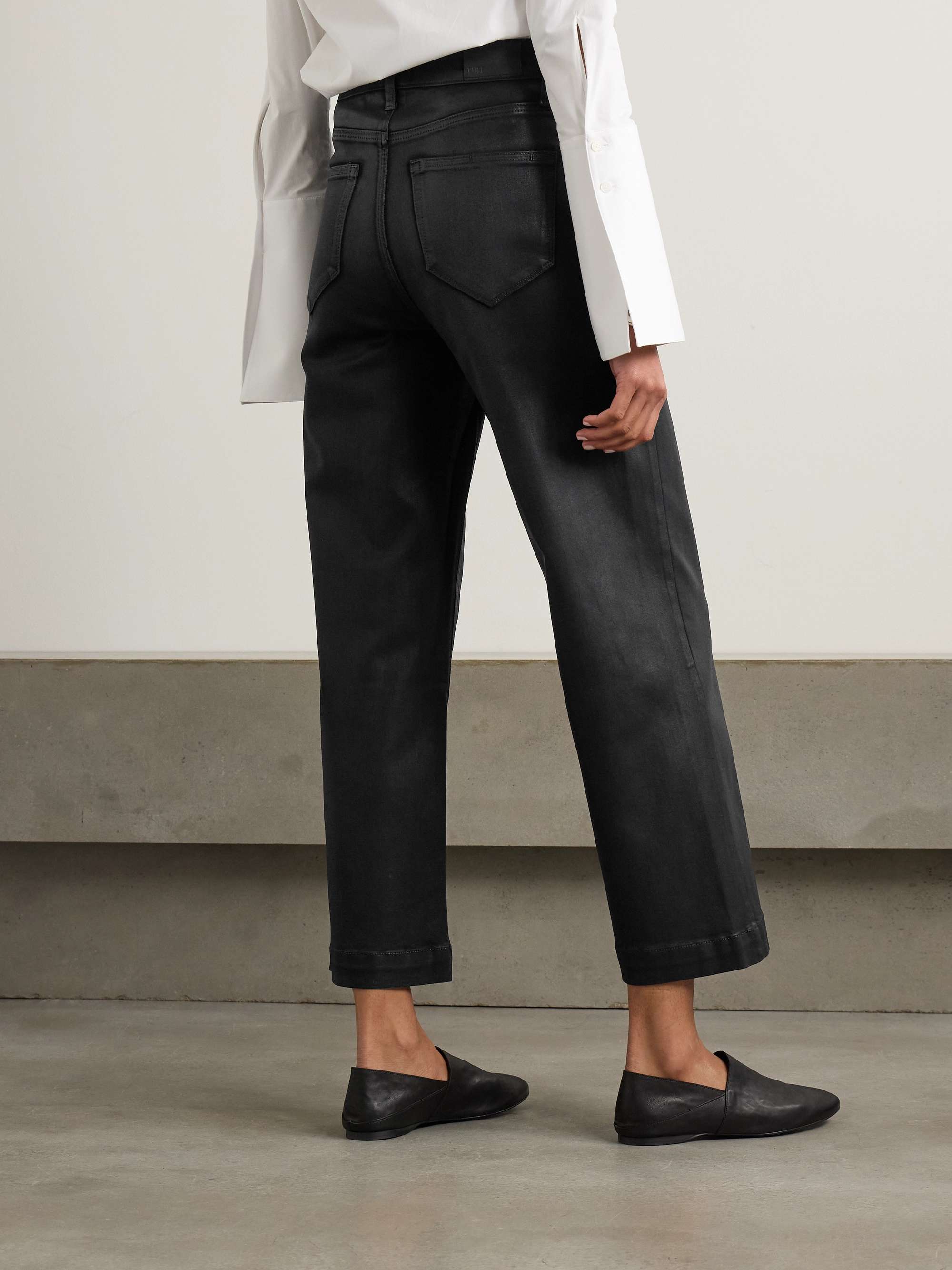 Anessa cropped coated-twill wide-leg pants view