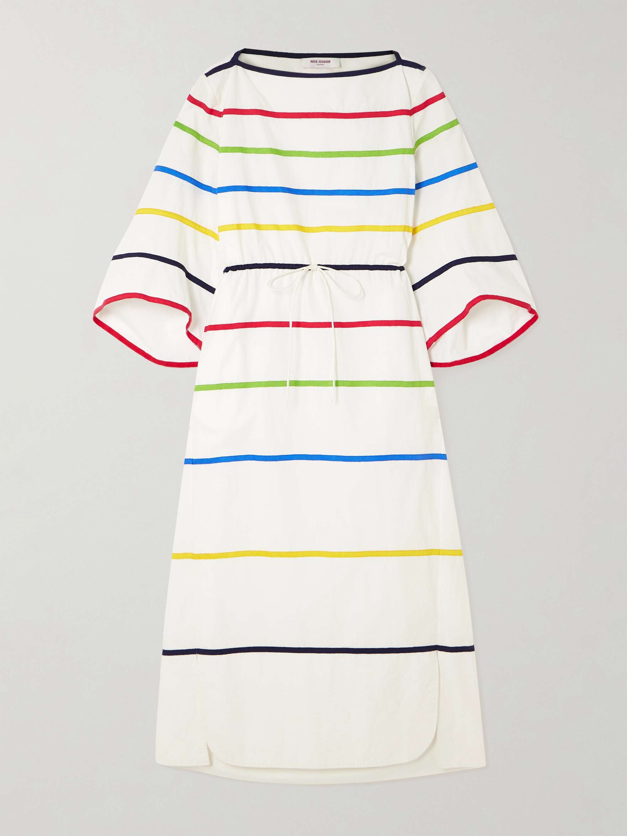 Ribbon grosgrain-trimmed cotton-poplin midi dress hero visual