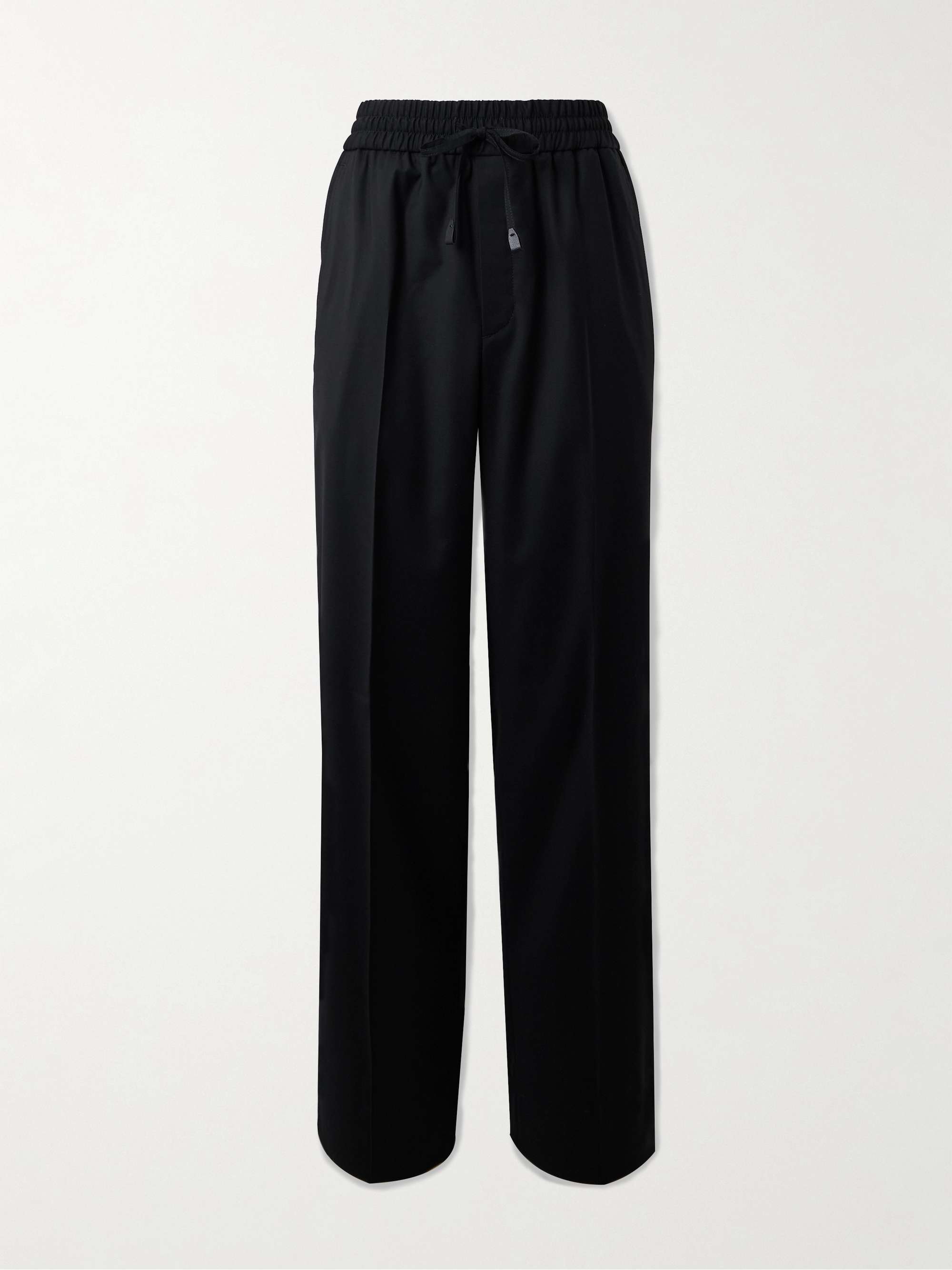 Asolo Straight-Leg Pleated Wool-Blend Drawstring Trousers hero visual