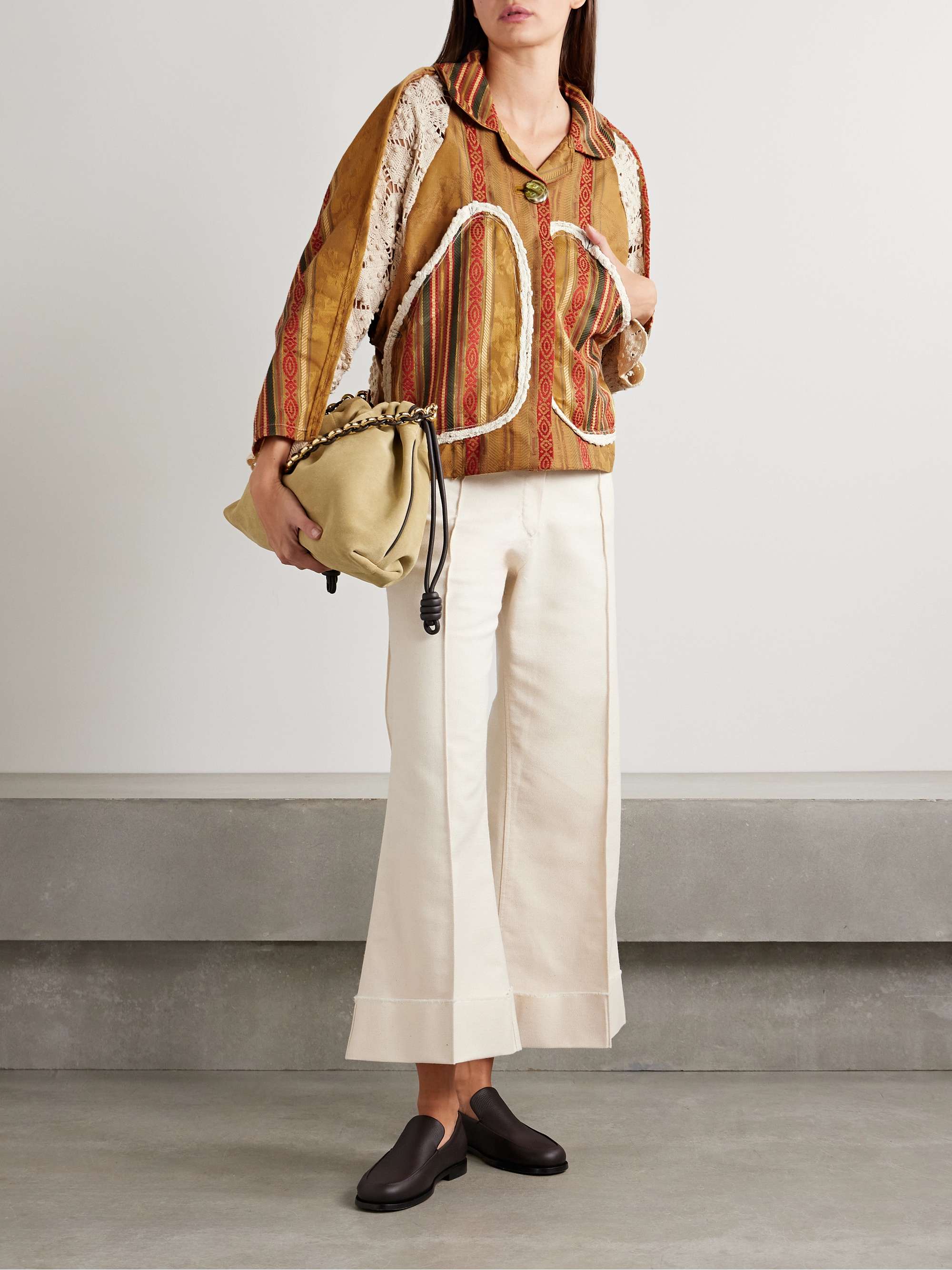Gaeta crochet-paneled cotton-blend jacquard jacket view