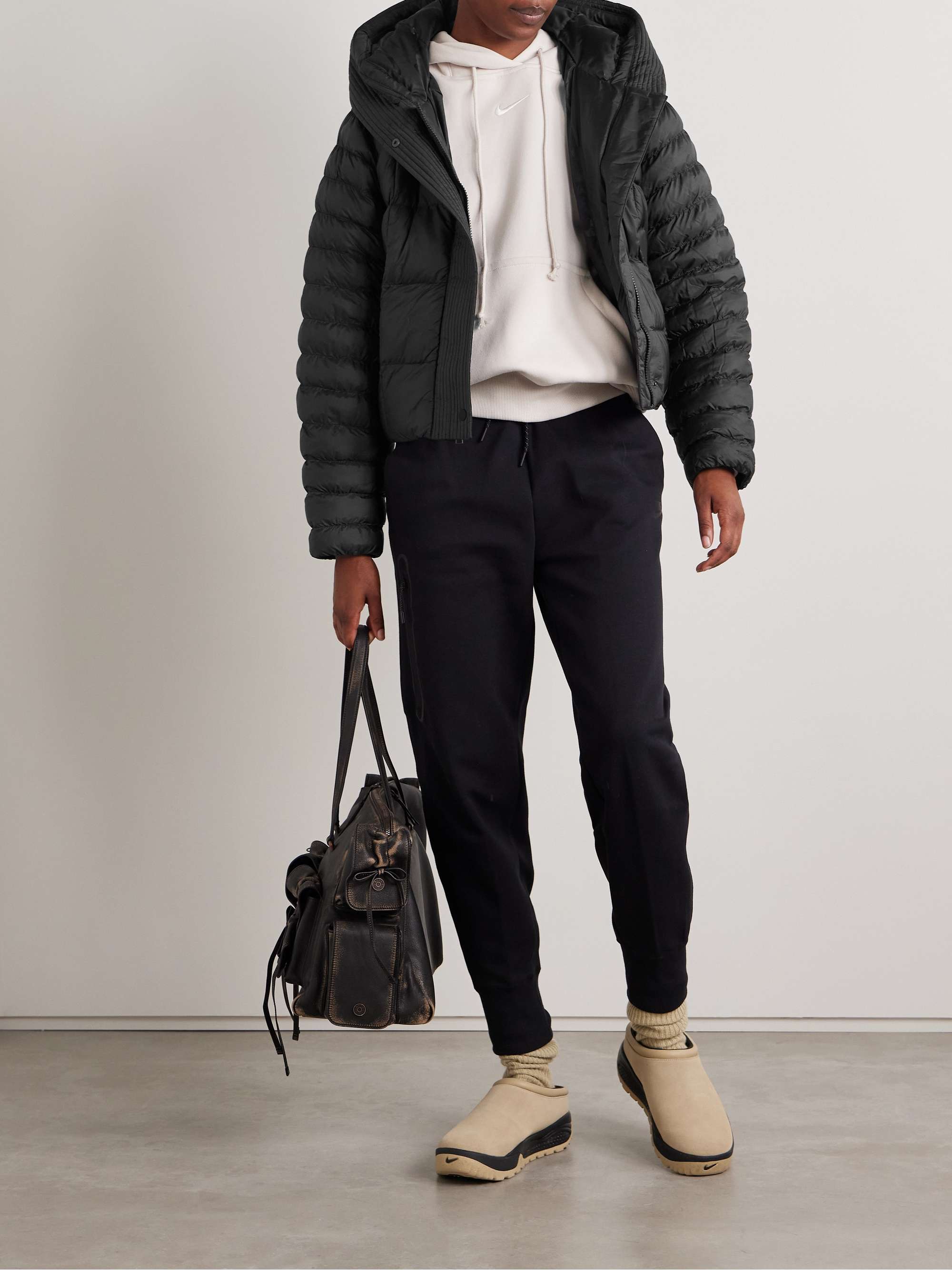 Cropped hooded quilted Therma-FIT jacket view
