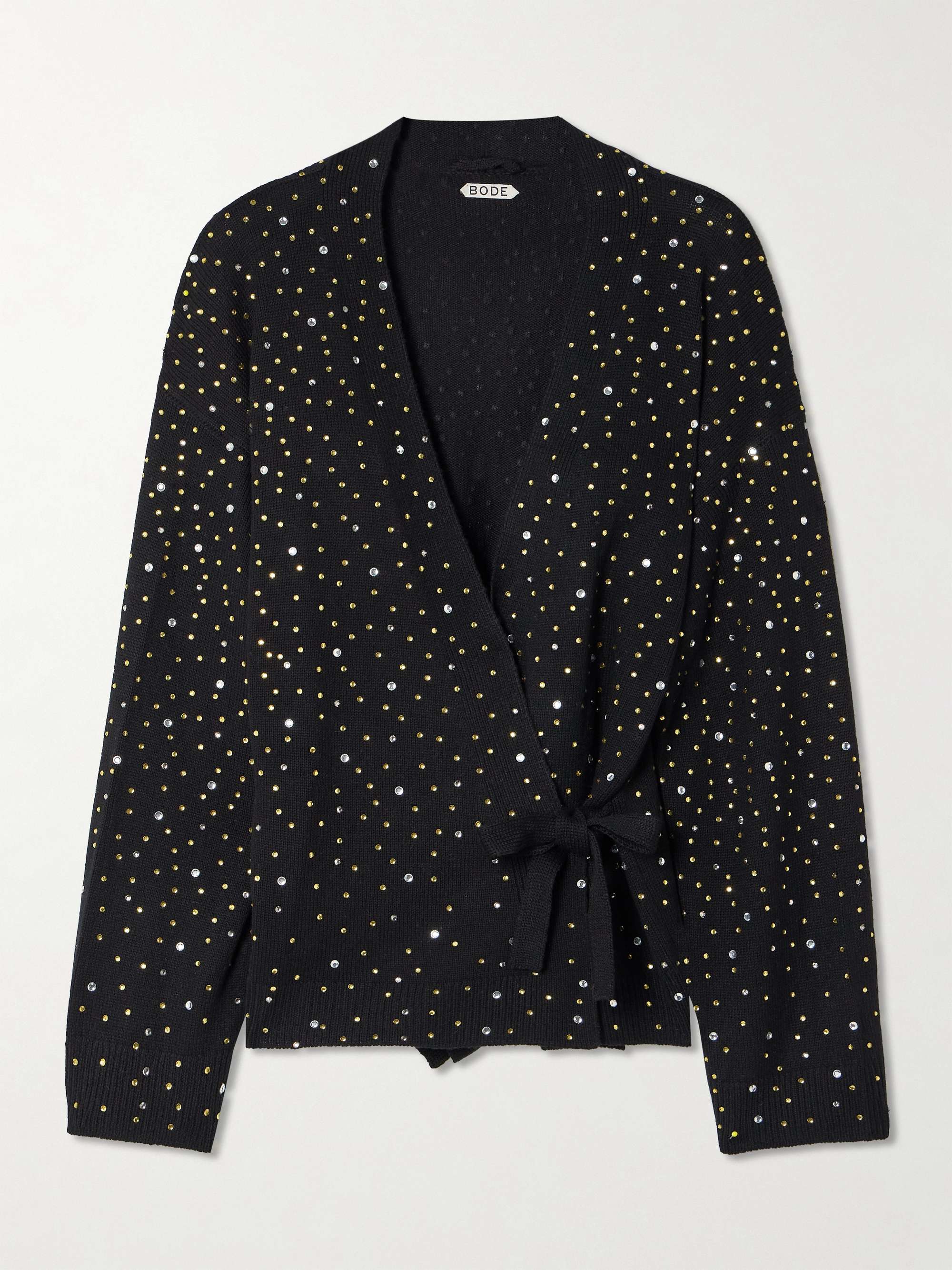 Oak crystal-embellished knitted wrap cardigan hero visual