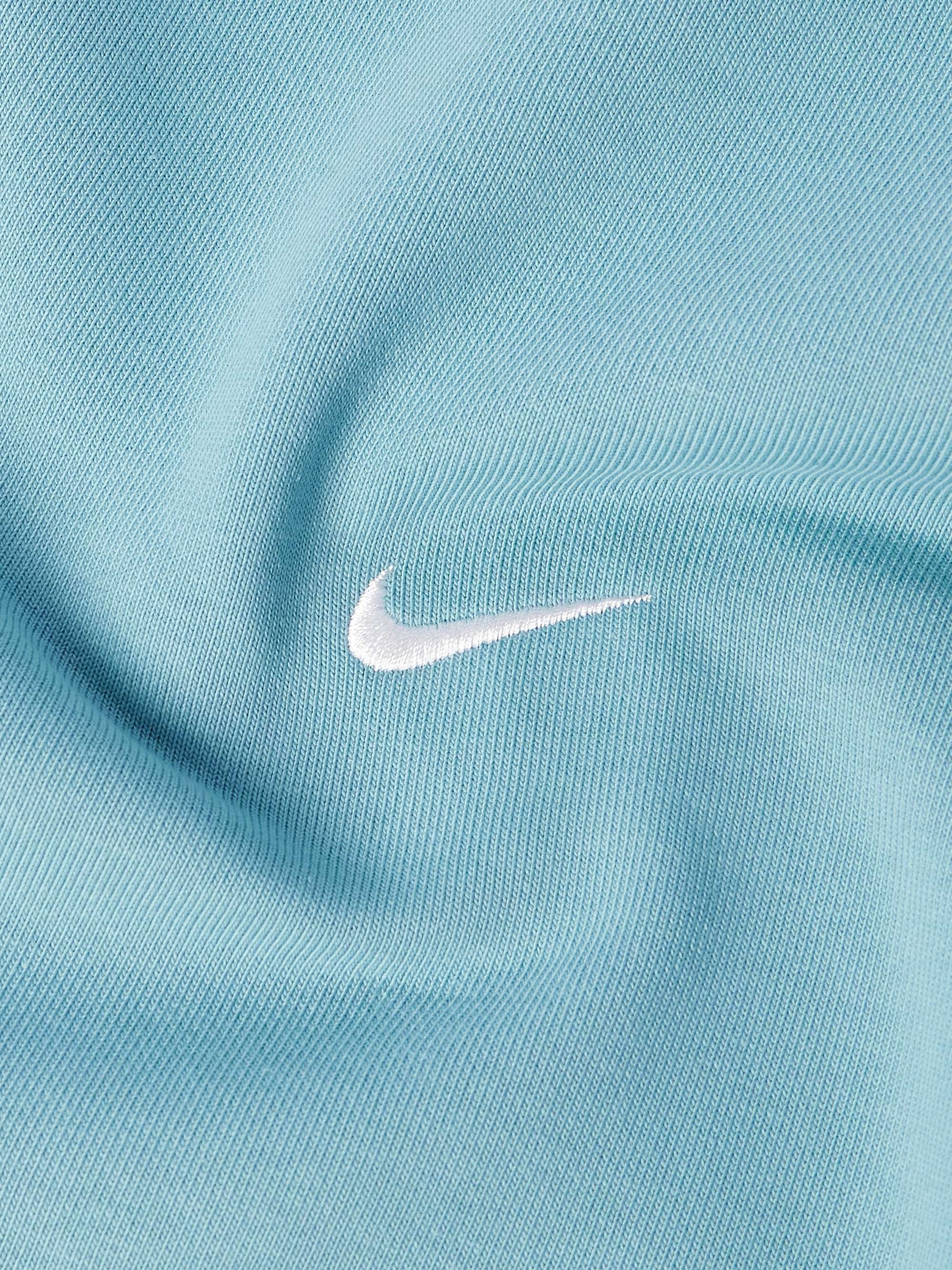 Solo Swoosh Logo-Embroidered Cotton-Blend Jersey Hoodie view