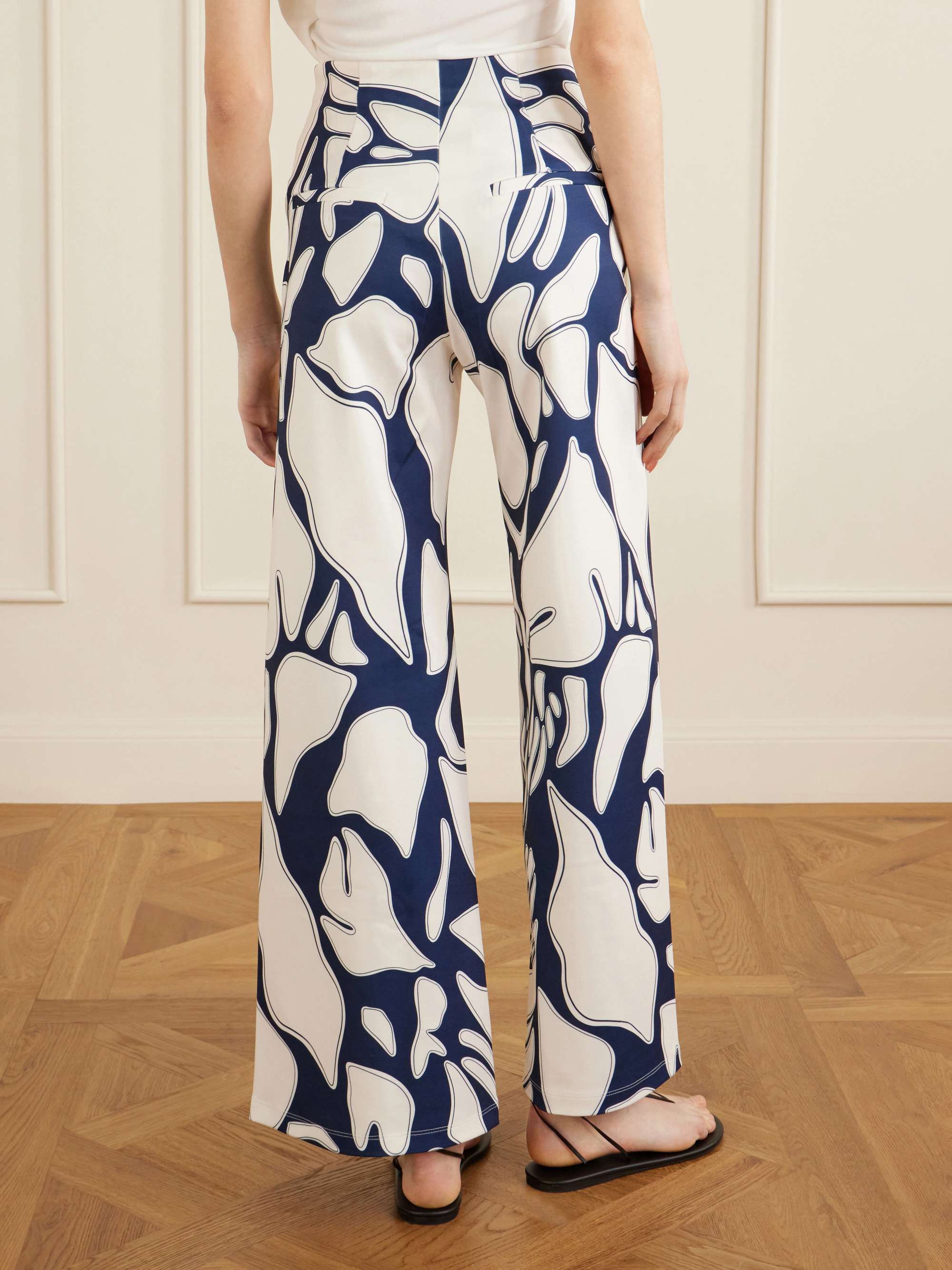 Espejismo printed stretch-scuba wide-leg pants view