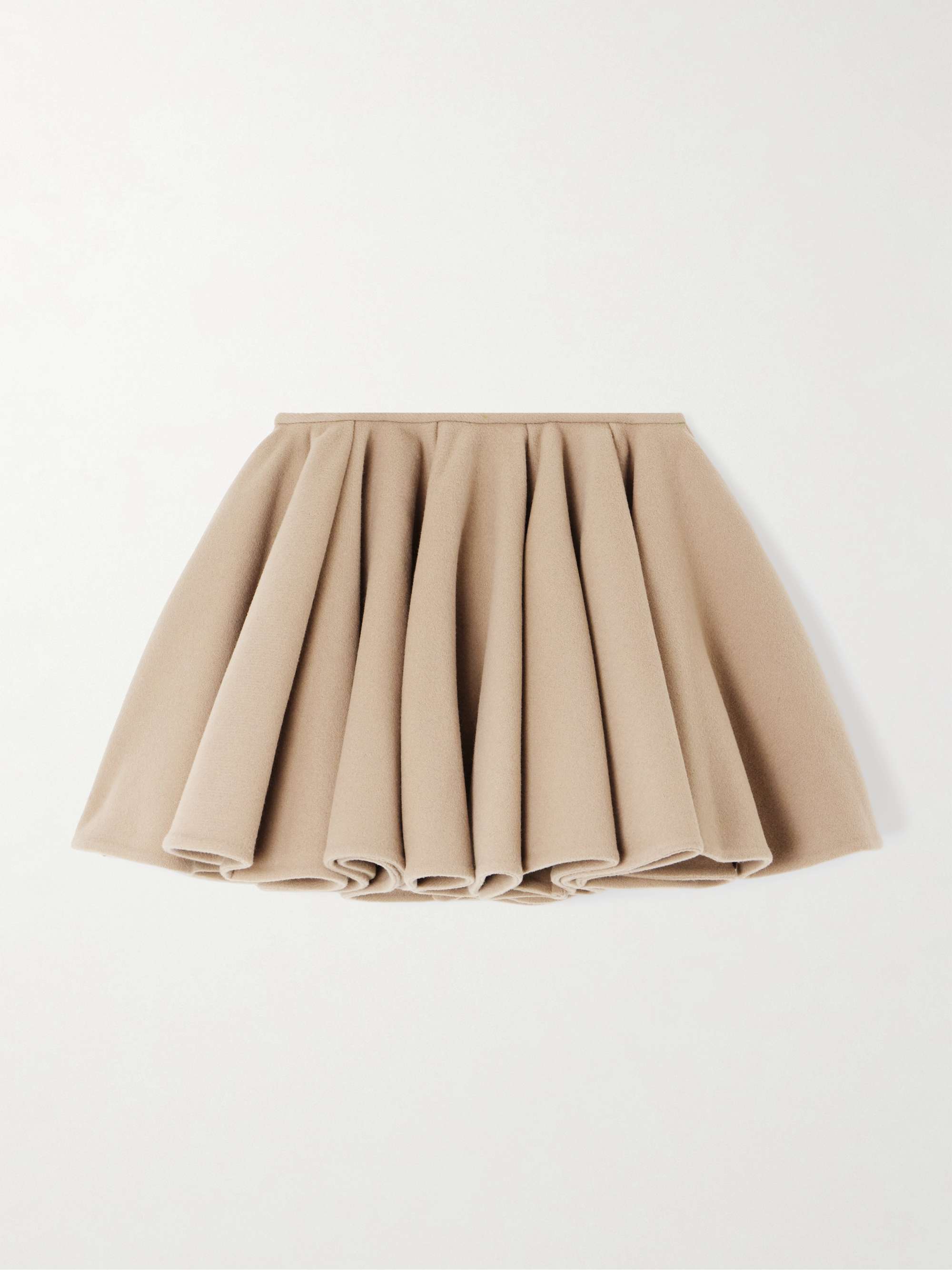 Pleated brushed wool and cashmere-blend mini skirt hero visual