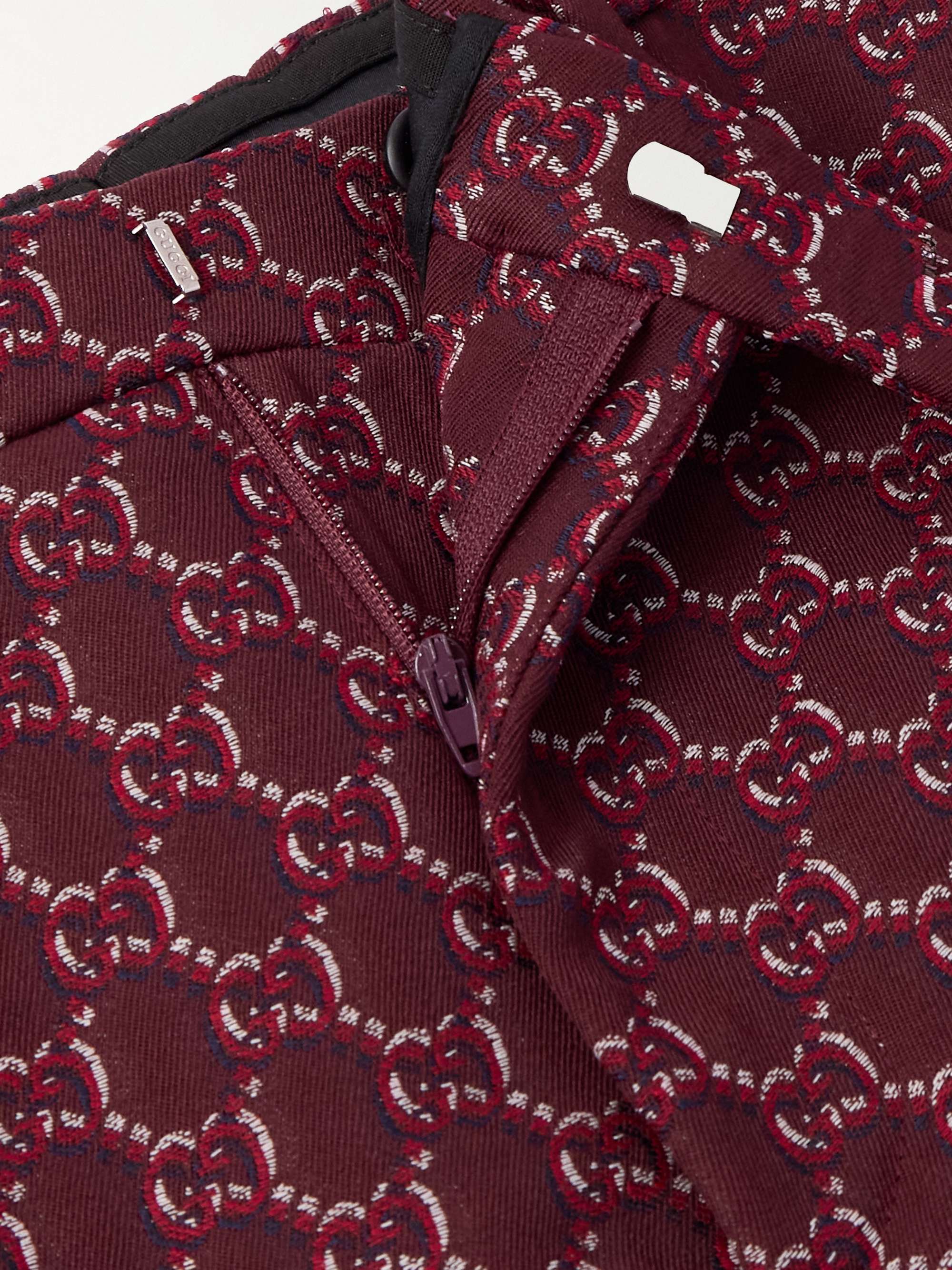 Straight-Leg Wool-Jacquard Trousers view