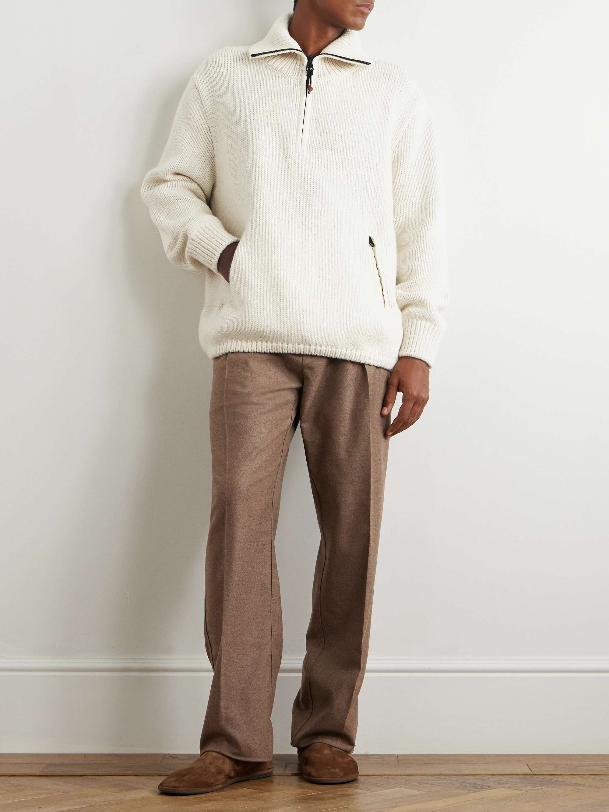 Alpe di Mera Ripstop-Trimmed Cashmere Half-Zip Sweater view