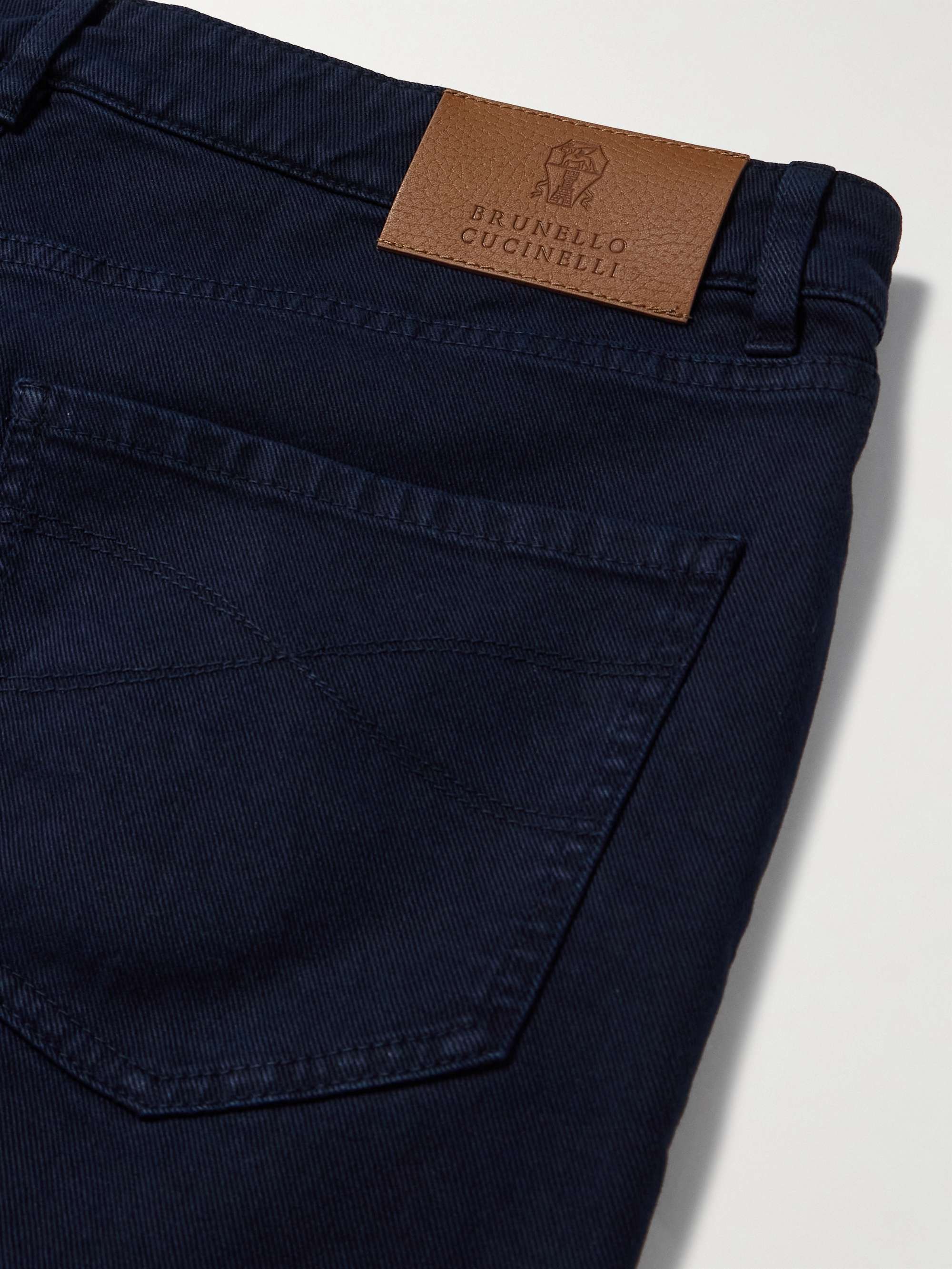 Tapered Garment-Dyed Stretch-Cotton Trousers view