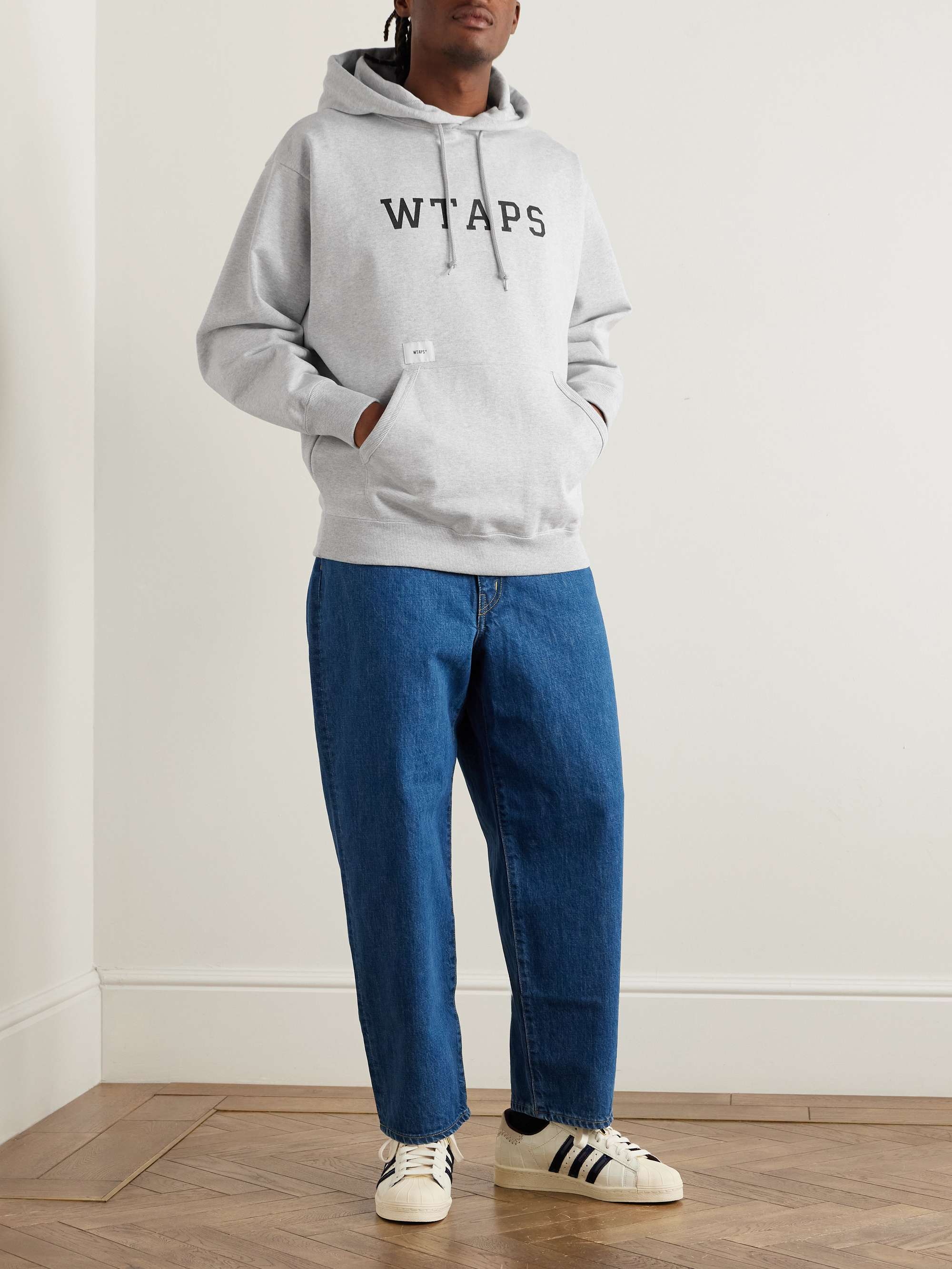 Academy Logo-Print Appliquéd Cotton-Jersey Hoodie view