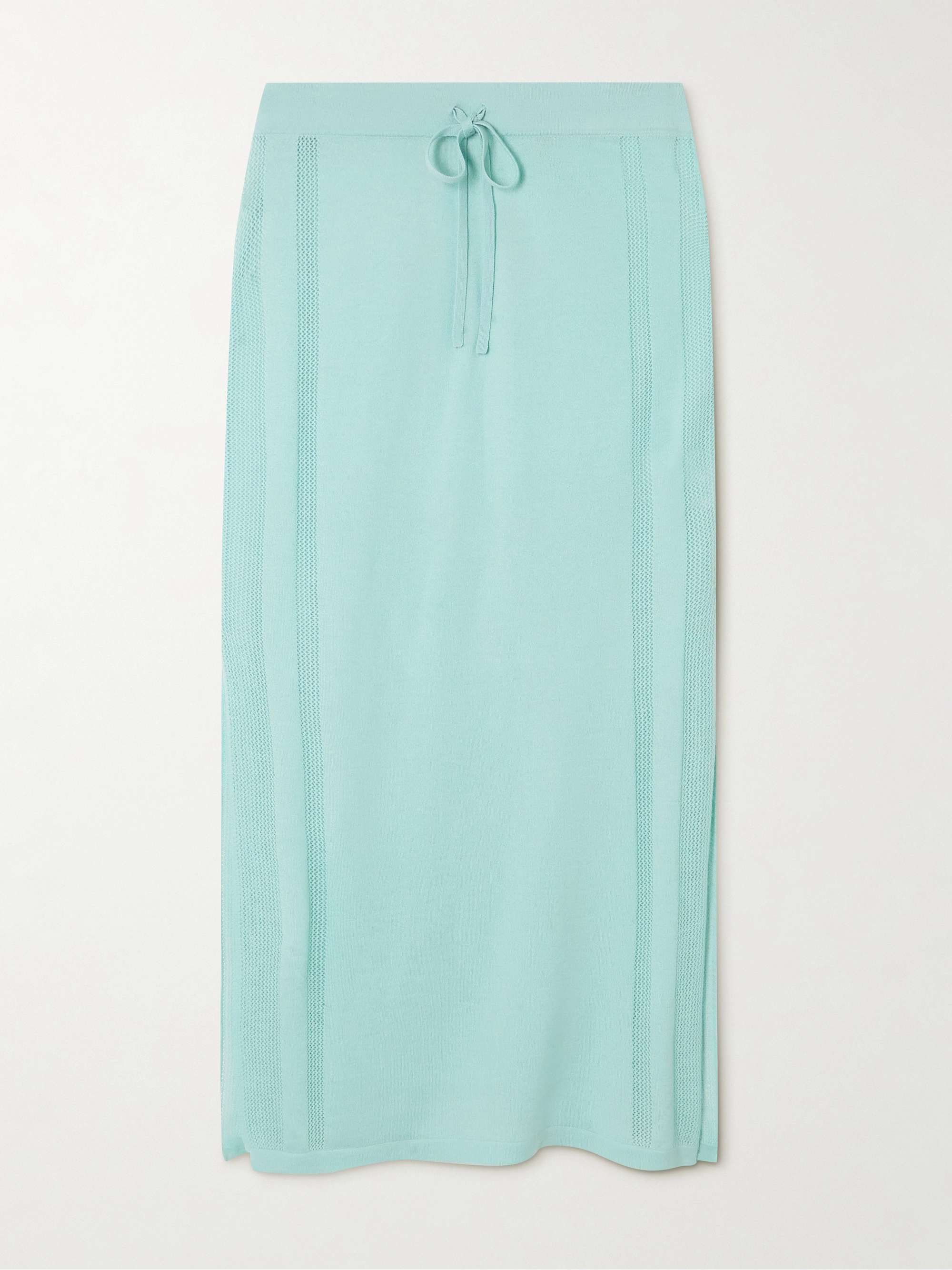 Brompton pointelle-trimmed cashmere midi skirt hero visual