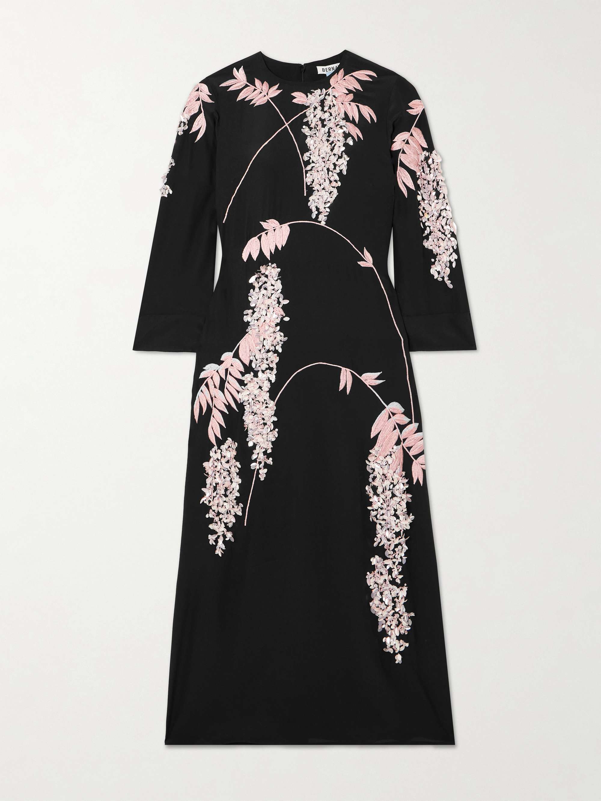 Harry embellished silk crepe de chine midi dress hero visual