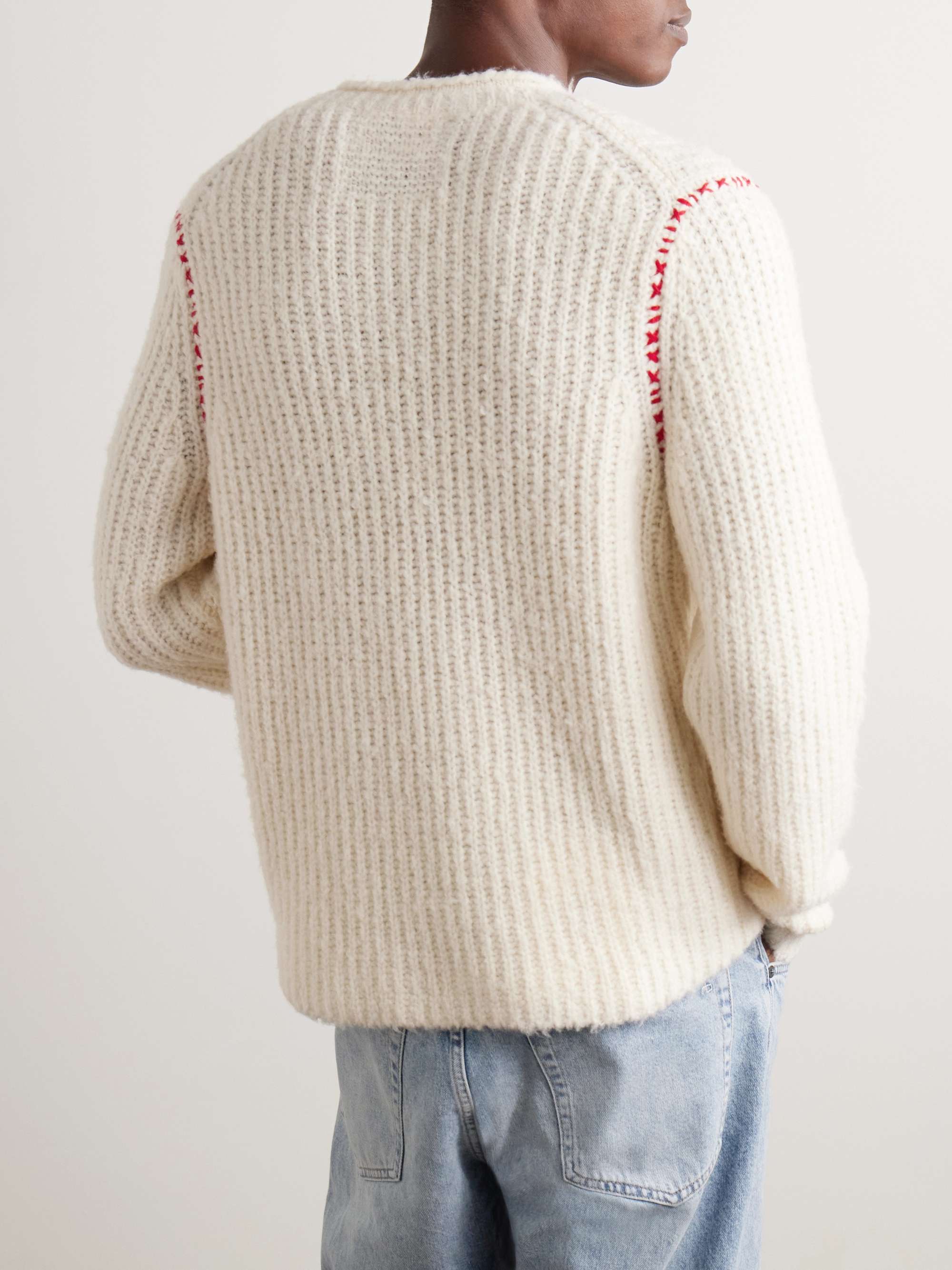 Cloud True Embroidered Ribbed Wool-Blend Sweater view