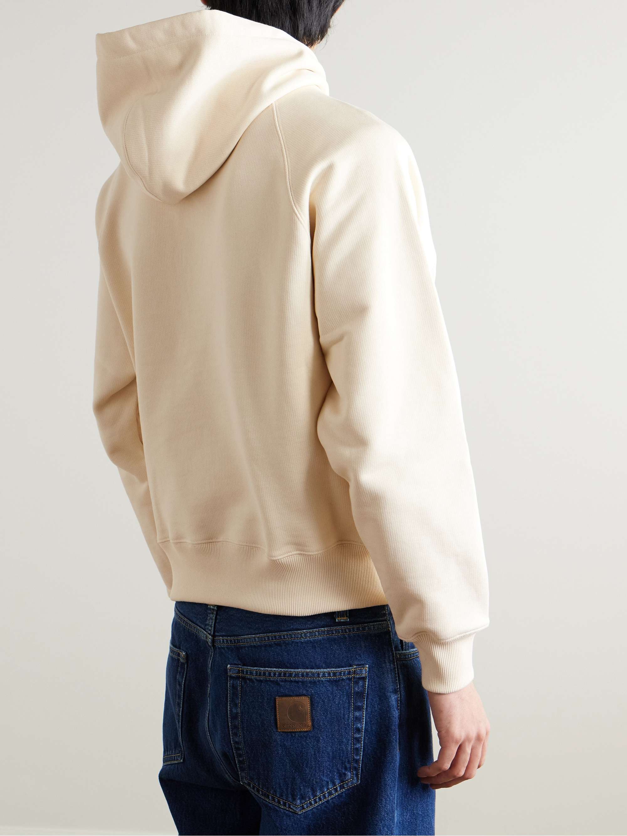 Logo-Flocked Organic Cotton-Jersey Hoodie view