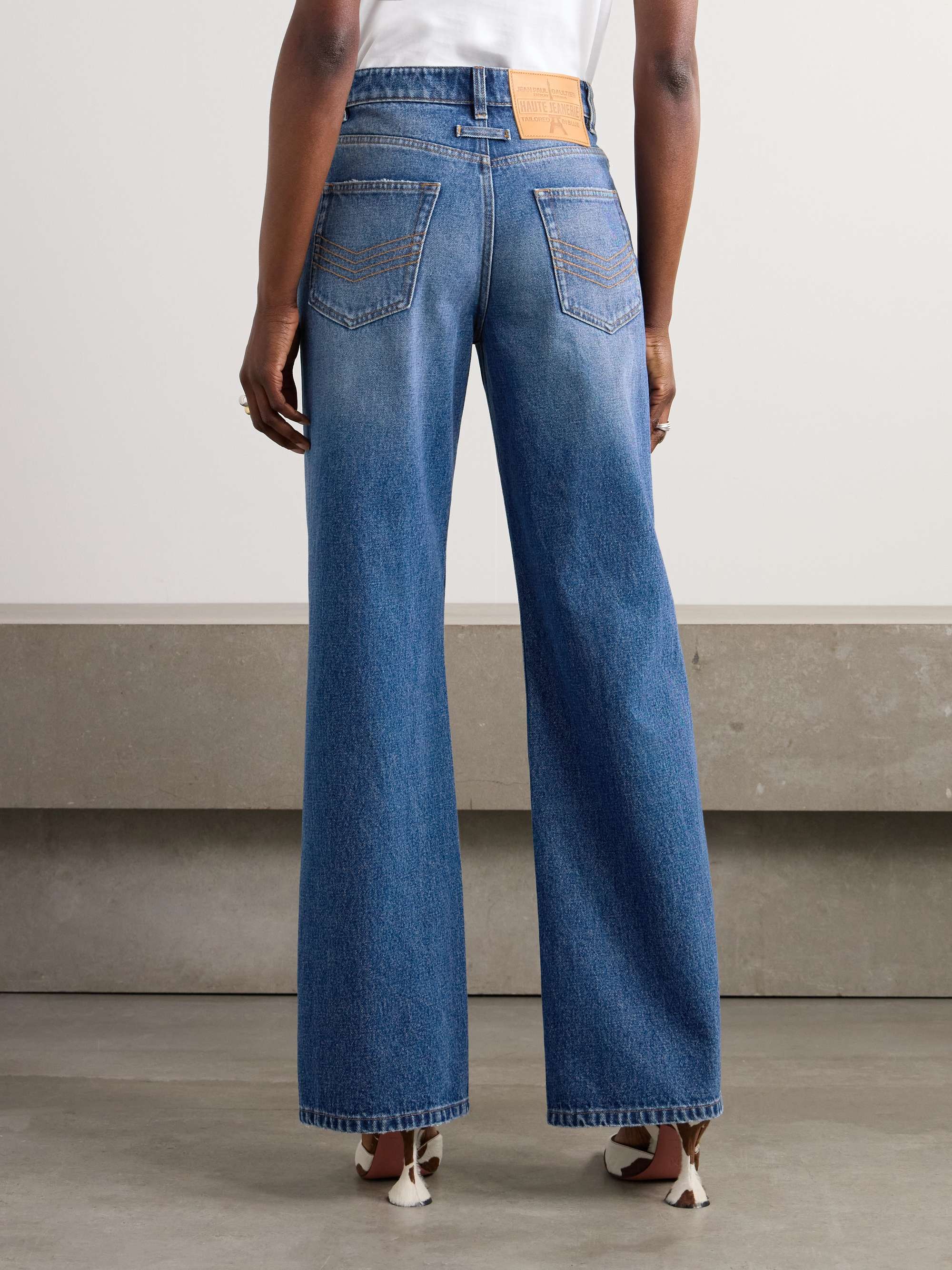 Haute Jeanerie embellished low-rise wide-leg jeans view