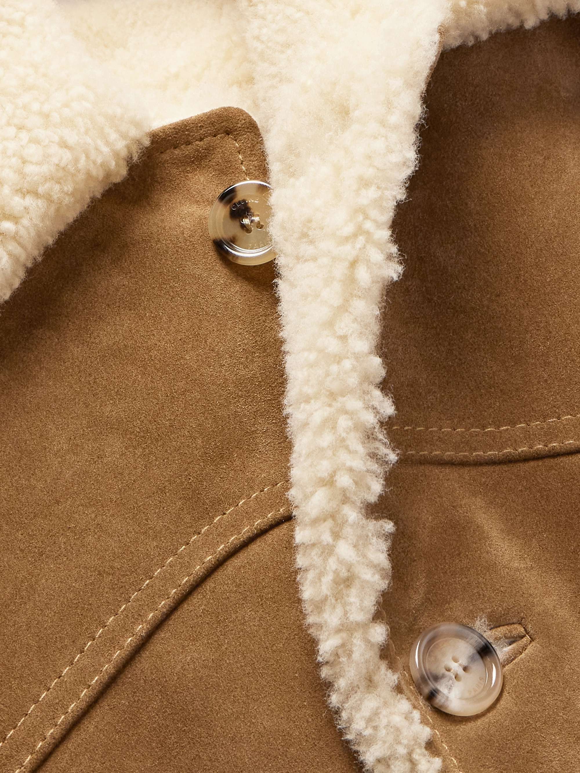 Shearling-Lined Suede Jacket view