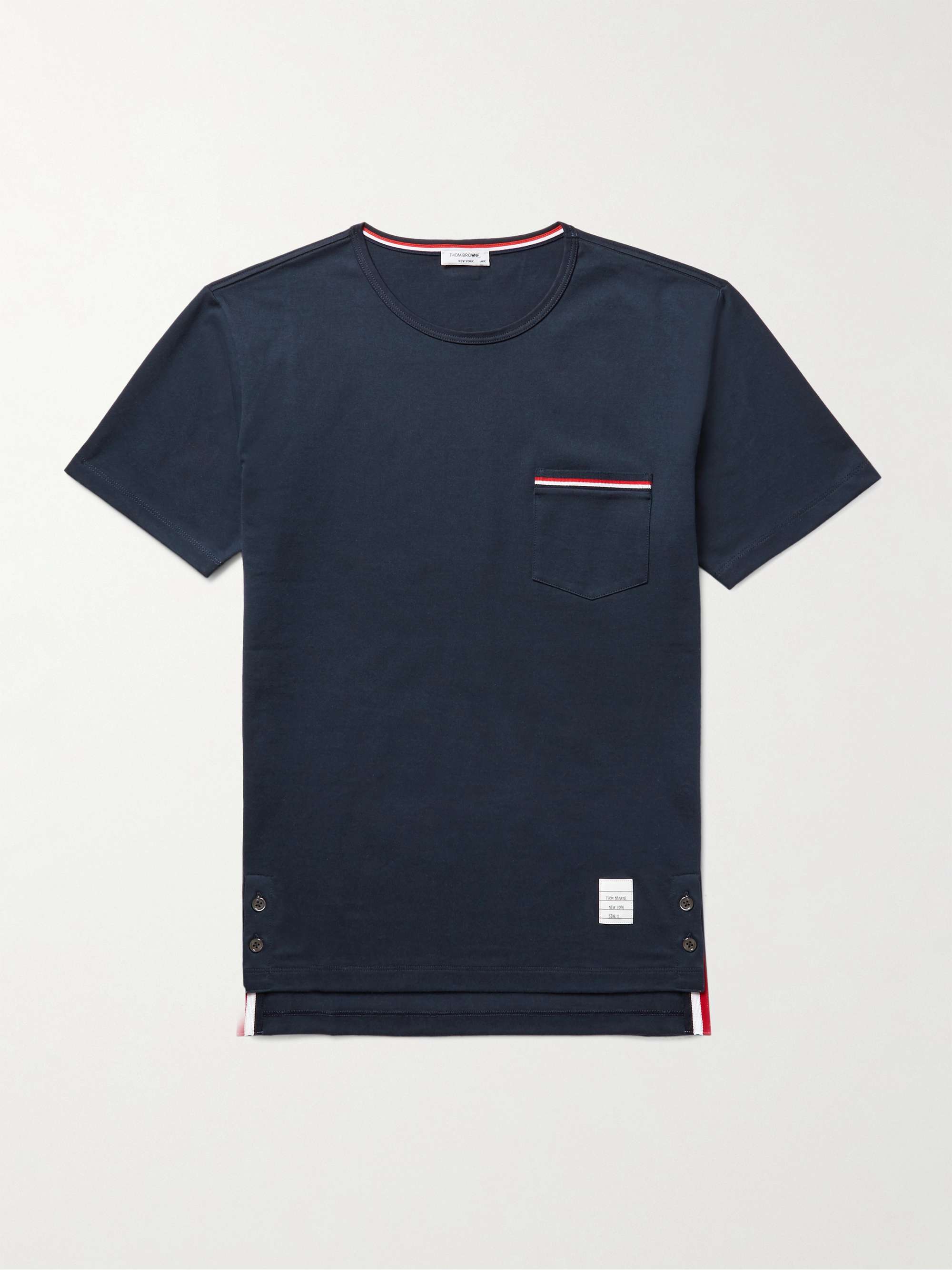 Slim-Fit Grosgrain-Trimmed Cotton-Jersey T-Shirt hero visual