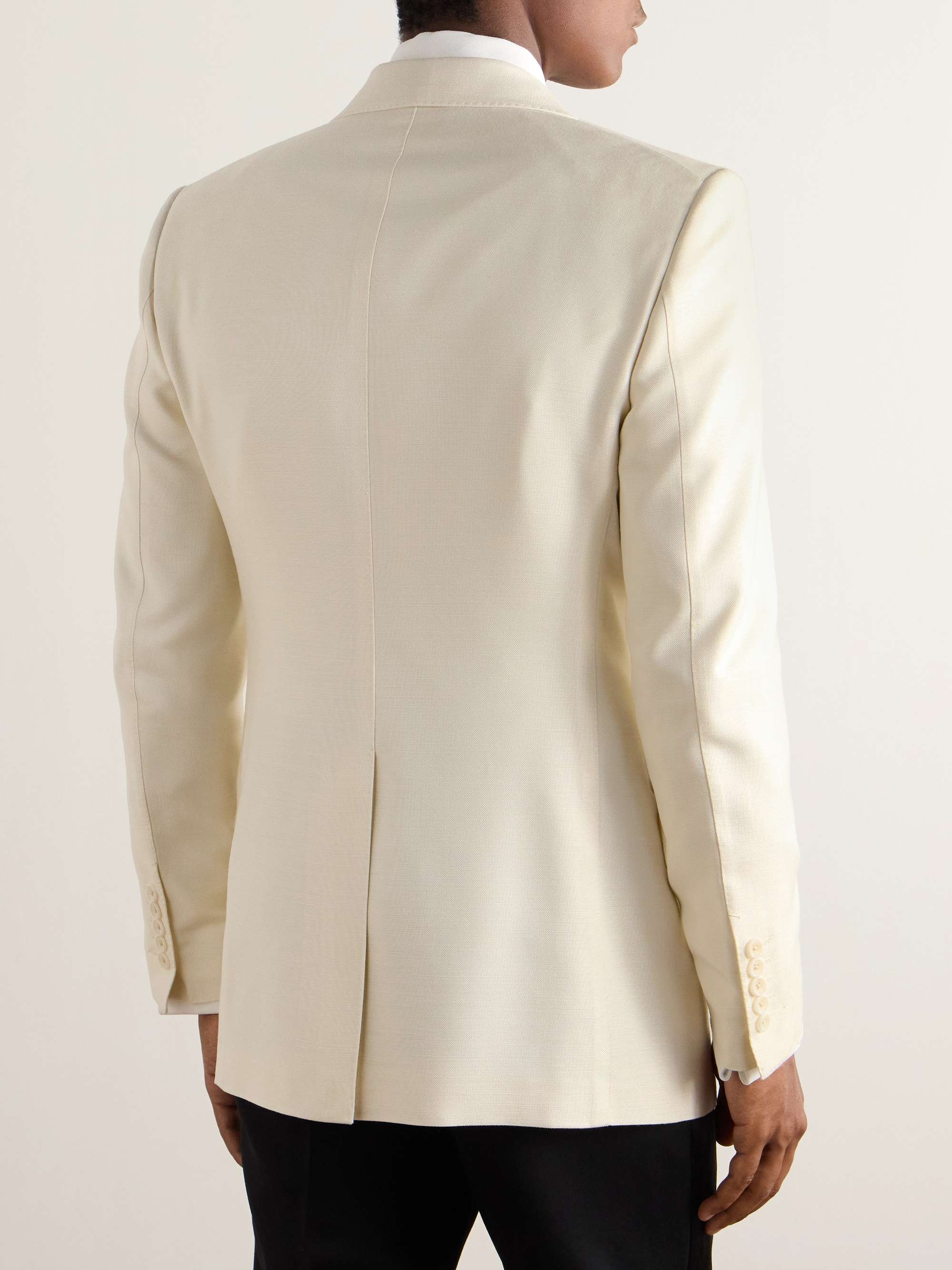 Slim-Fit Grain de Poudre Silk Tuxedo Jacket view