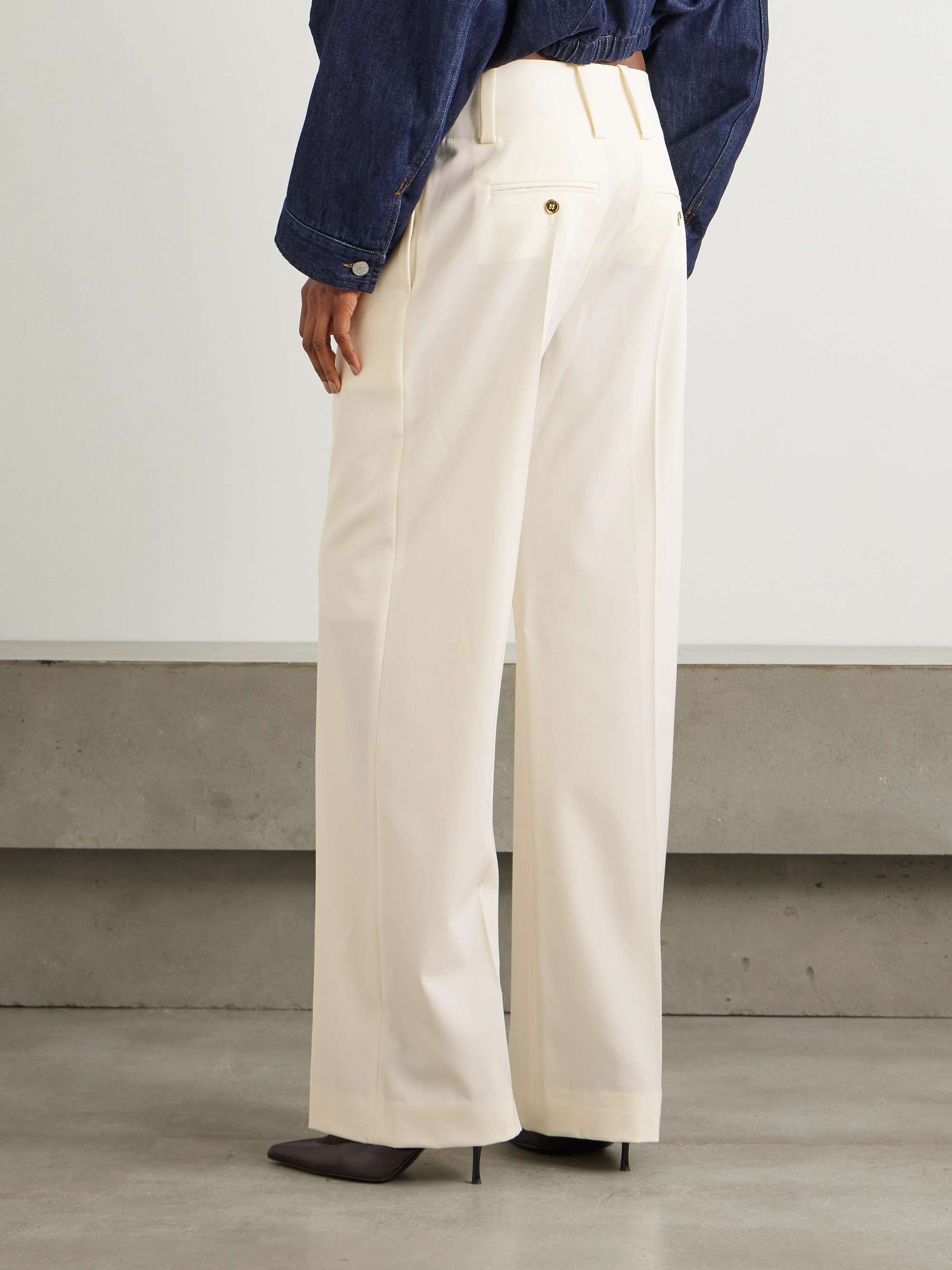 Stretch wool-twill tapered pants view