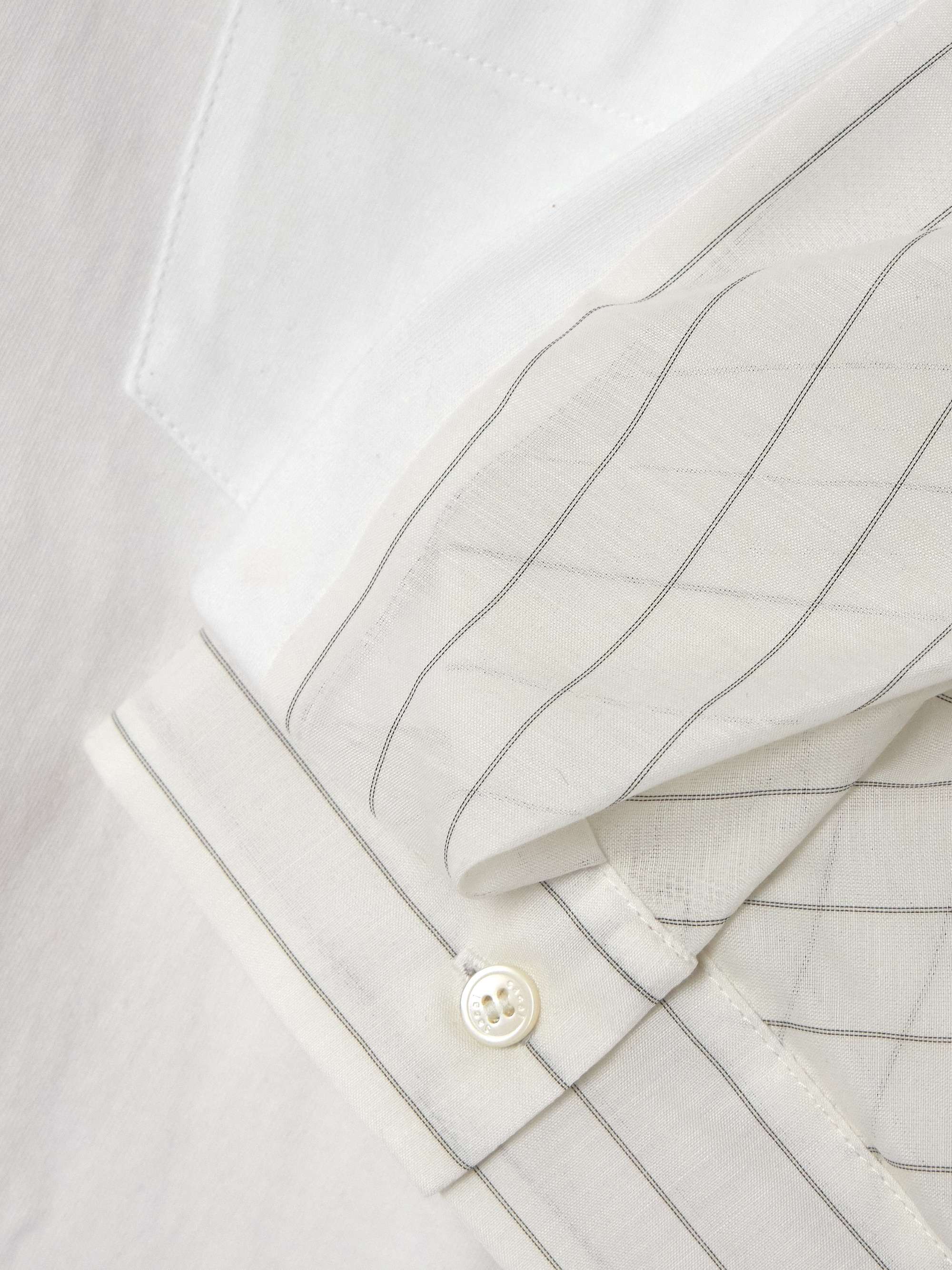 Cotton-jersey and striped voile top view