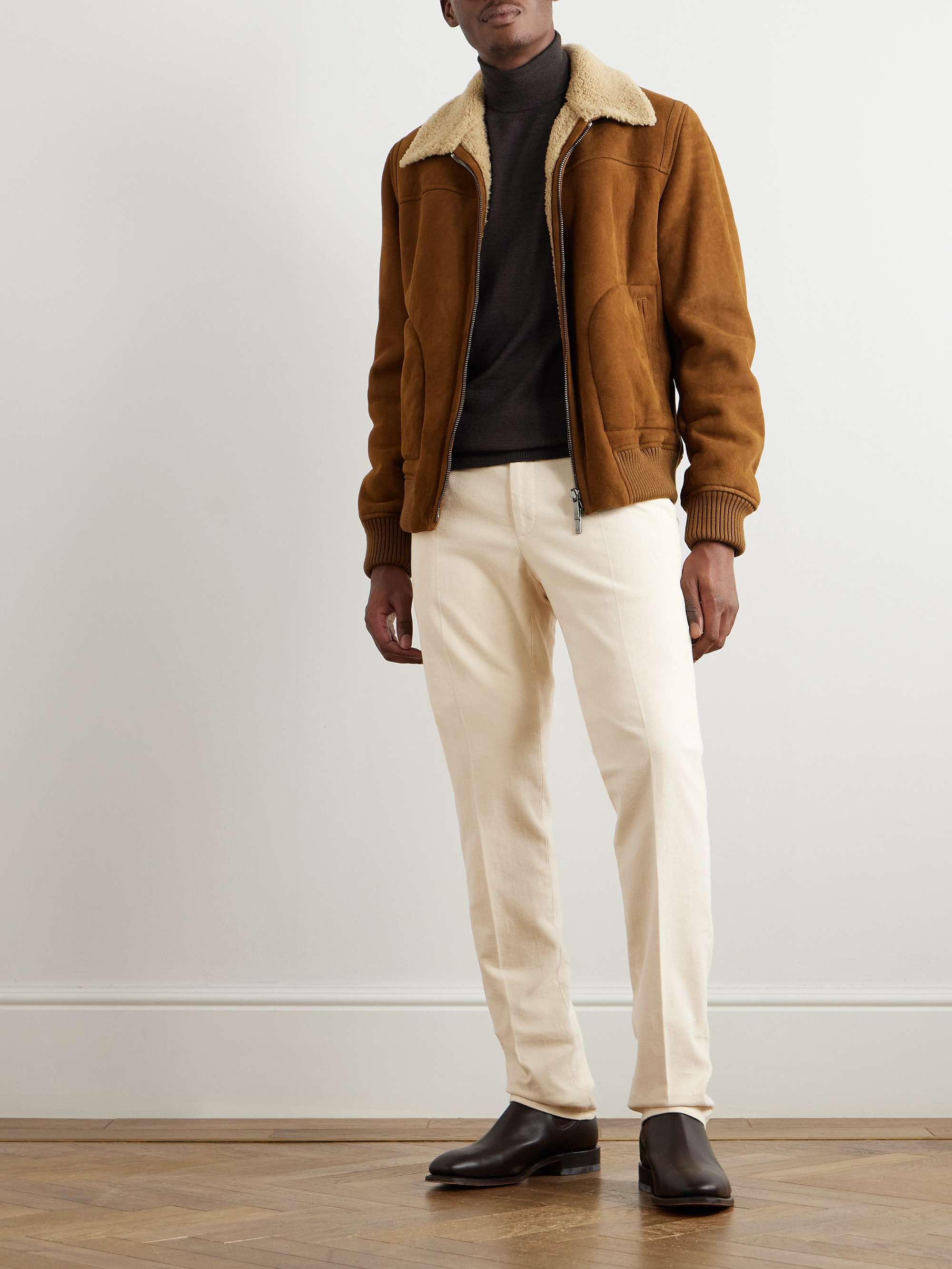 Venezia 1951 Straight-Leg Cotton-Blend Moleskin Trousers view