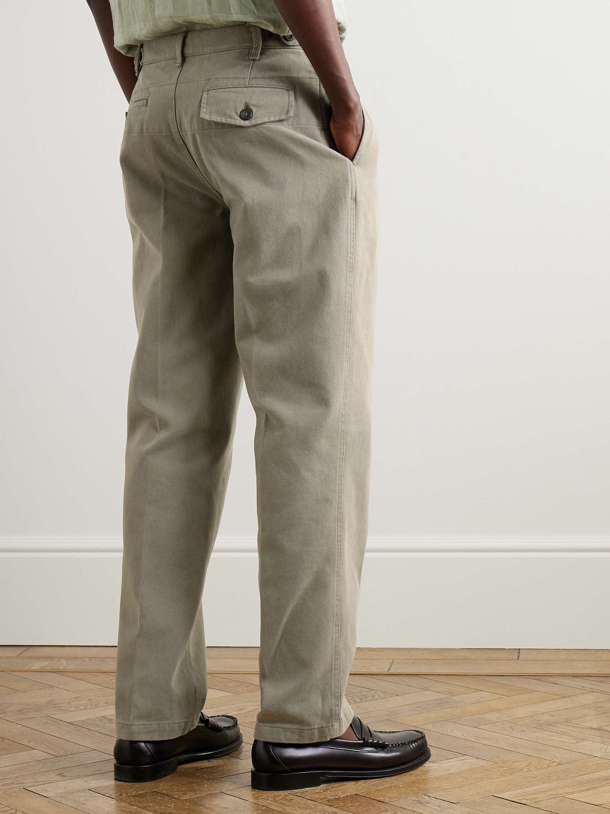 Games Tapered Pleated Cotton-Twill Suit Trousers view