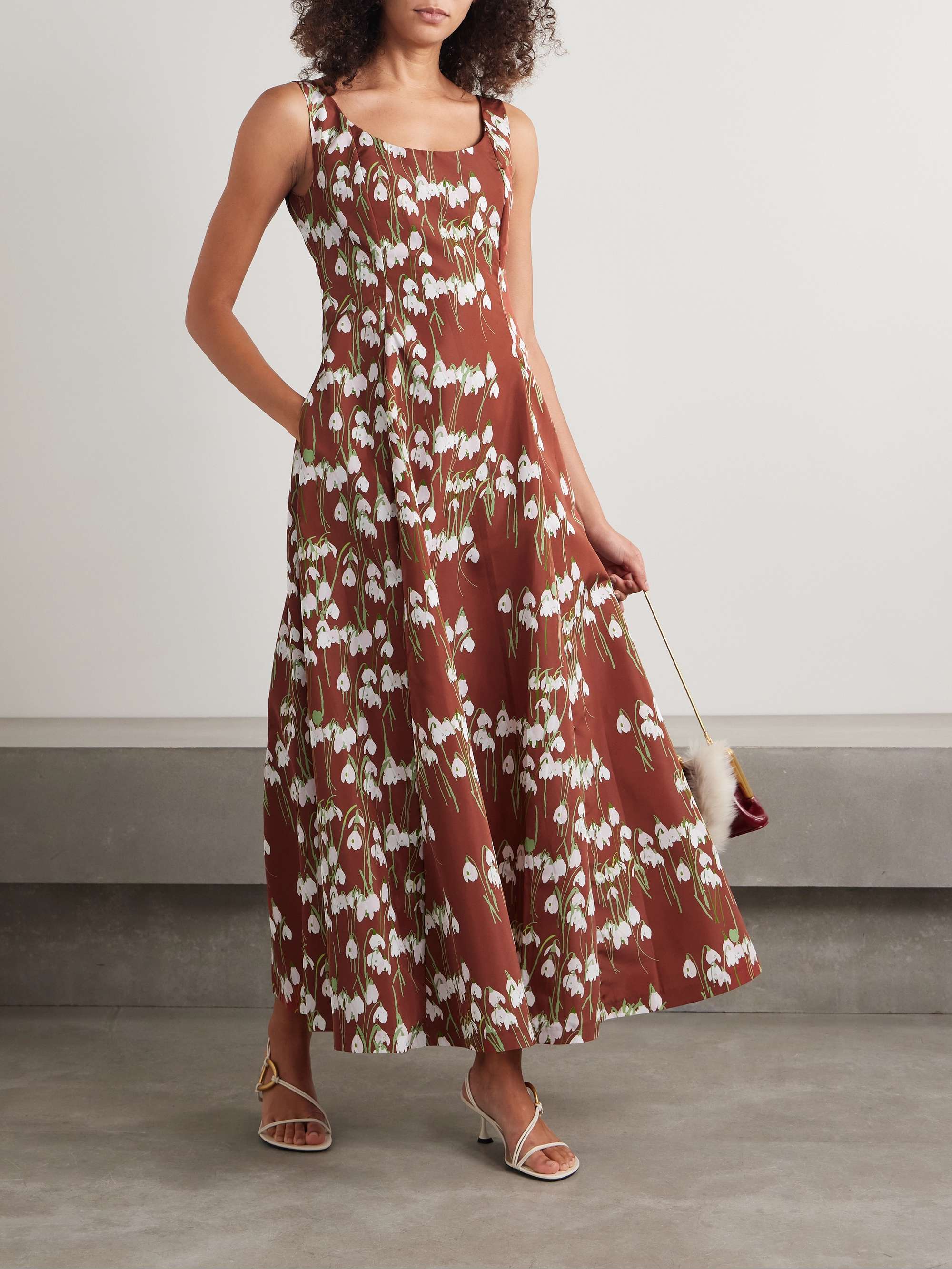 Maudette floral-print taffeta midi dress view